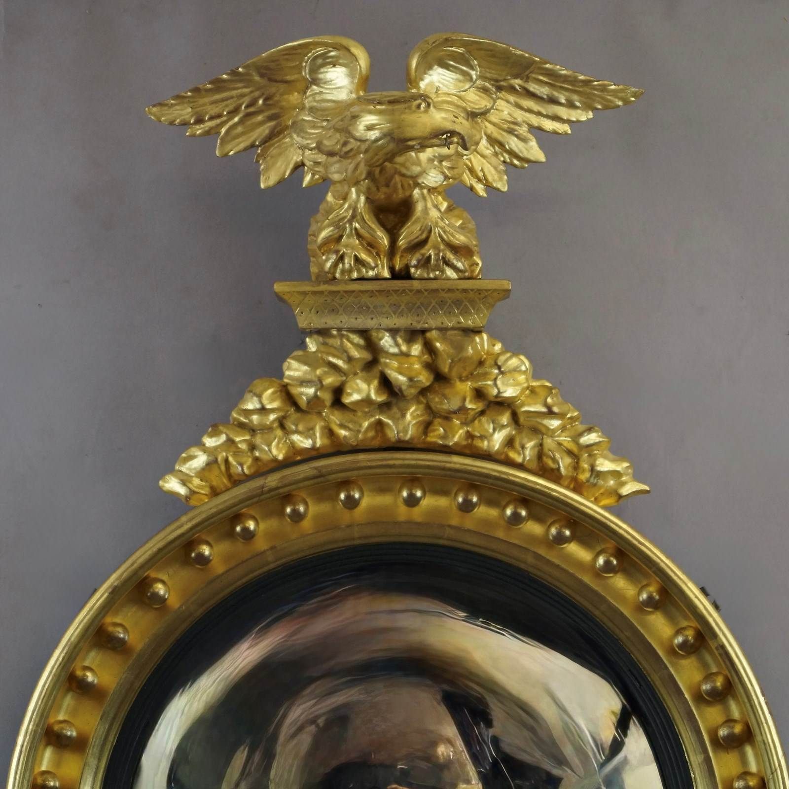 Regency vergulde houten bolle spiegel photo furniture