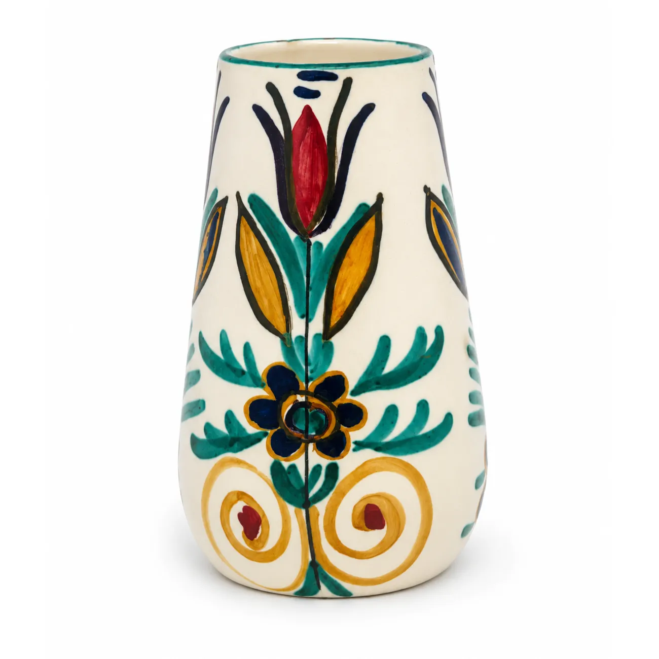 Grieks handgeschilderd kunstaardewerk vaas Griekenland, ca. 1960
