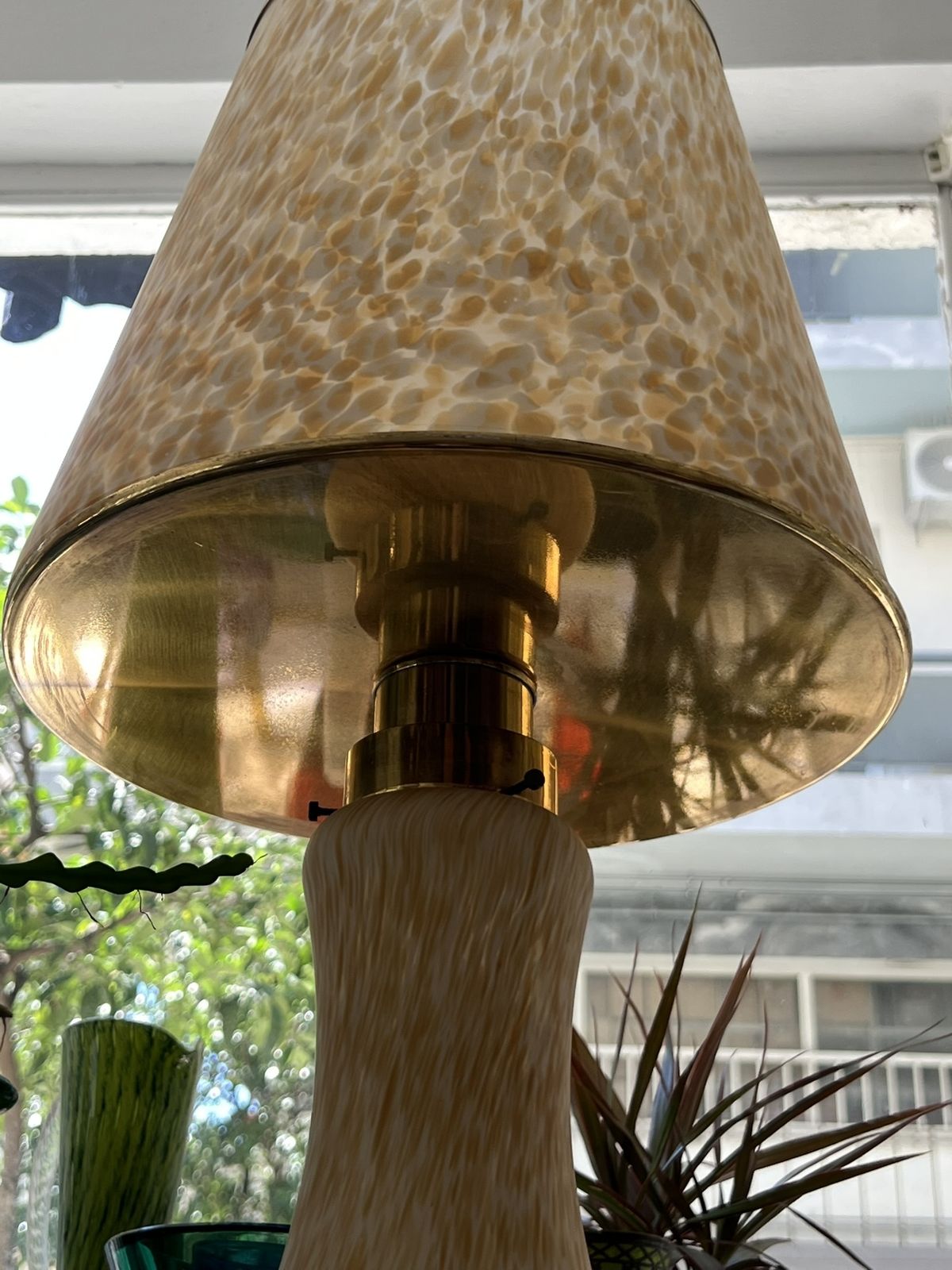 Large Murano Pulegoso Glass Table Lamp photo for sale