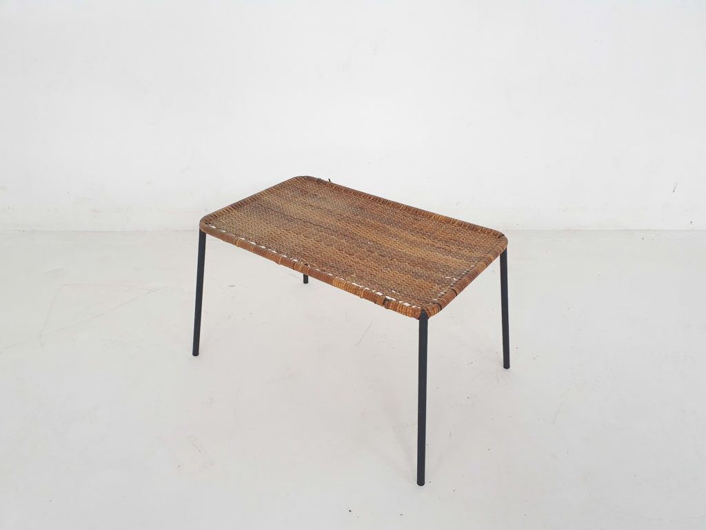 Rattan salontafel toegeschreven aan Carl Aubock, Oostenrijk ca. jaren 1960