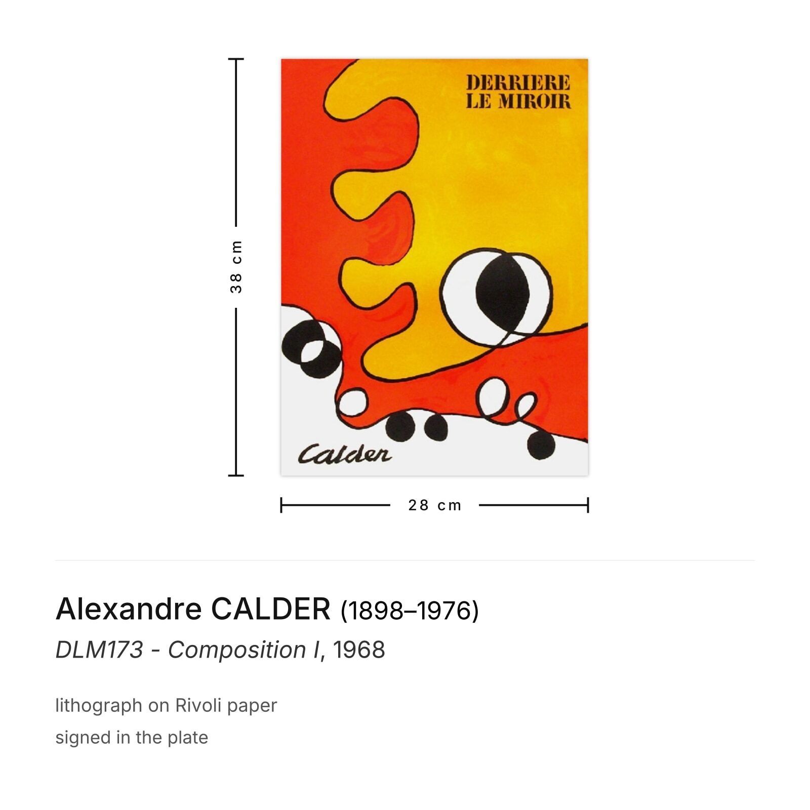 Alexandre Calder Lithograph Dlm173 Composition I 1968 photo furniture