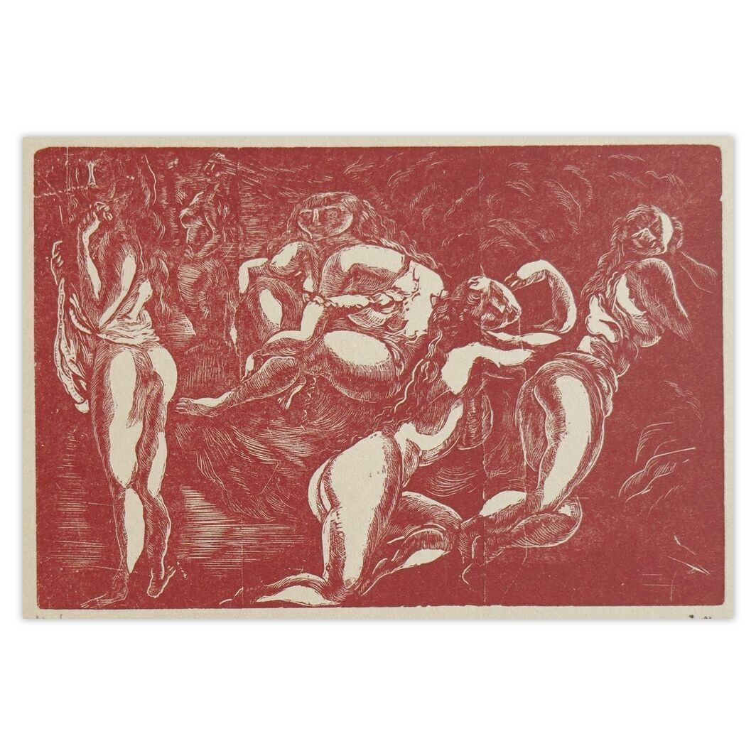 Jules Pascin Woodcut Courtisanes 1960 photo for sale