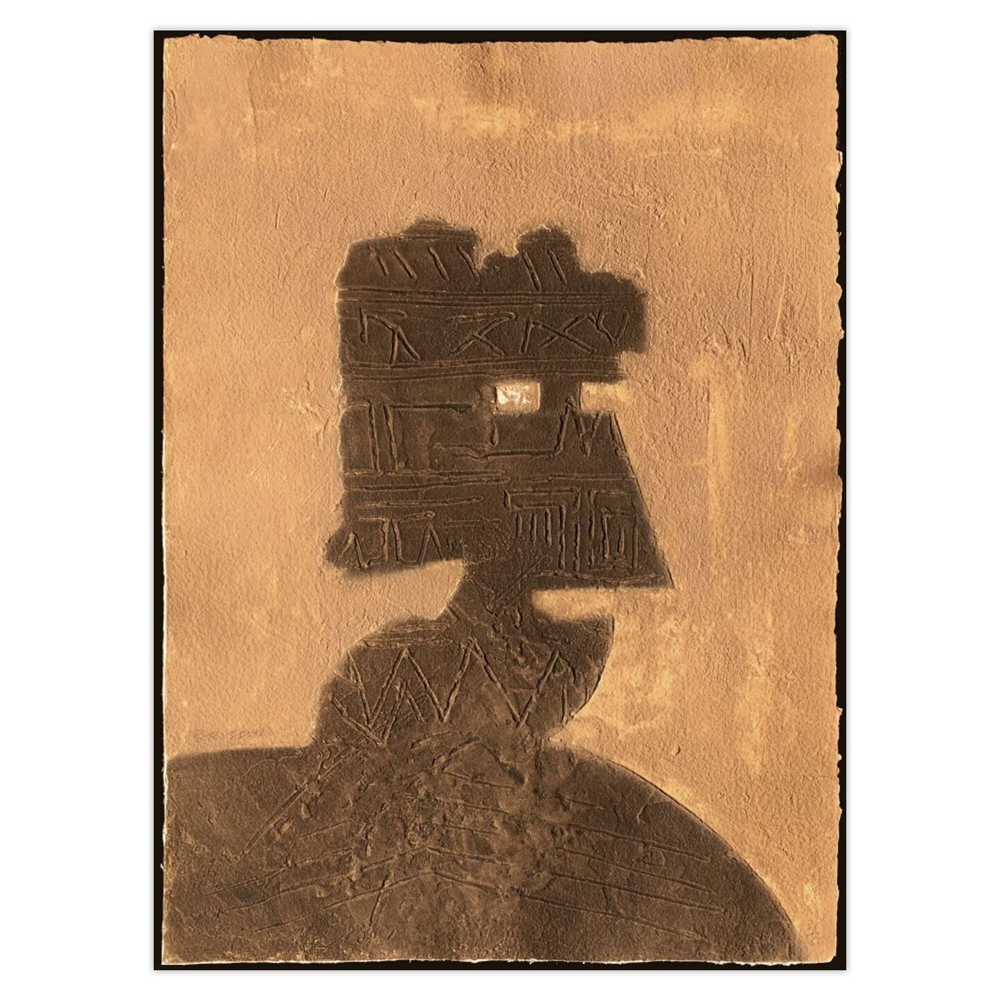 Pierre Marie Brisson Signed Carborundum Etching Profil Guerrier 1984