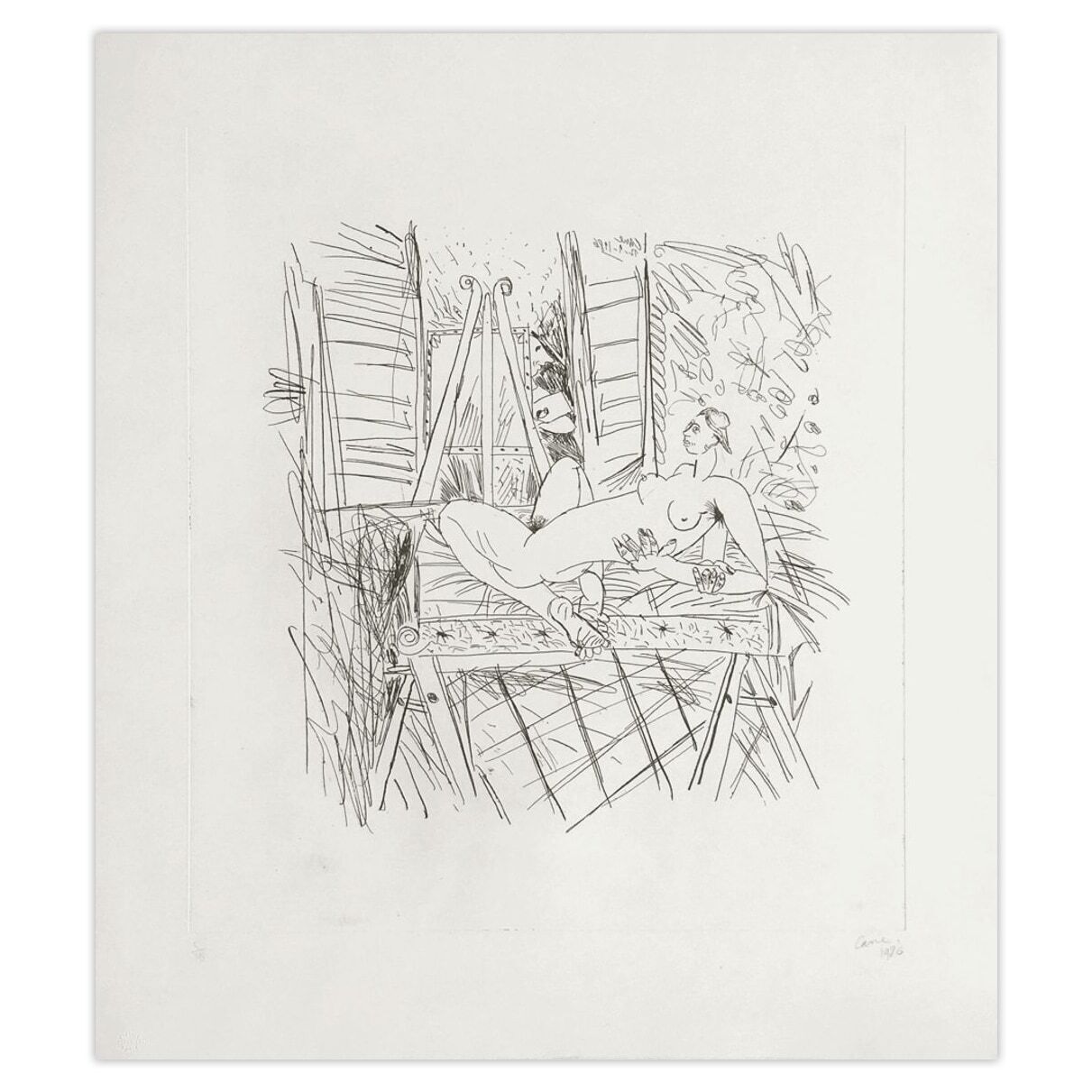 Louis Cane Signed Etching Nu Allongé II (1er état) 1986