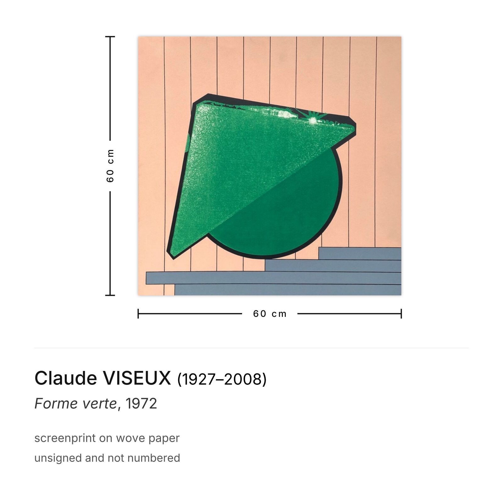 Claude Viseux Screenprint Forme Verte 1972 photo furniture