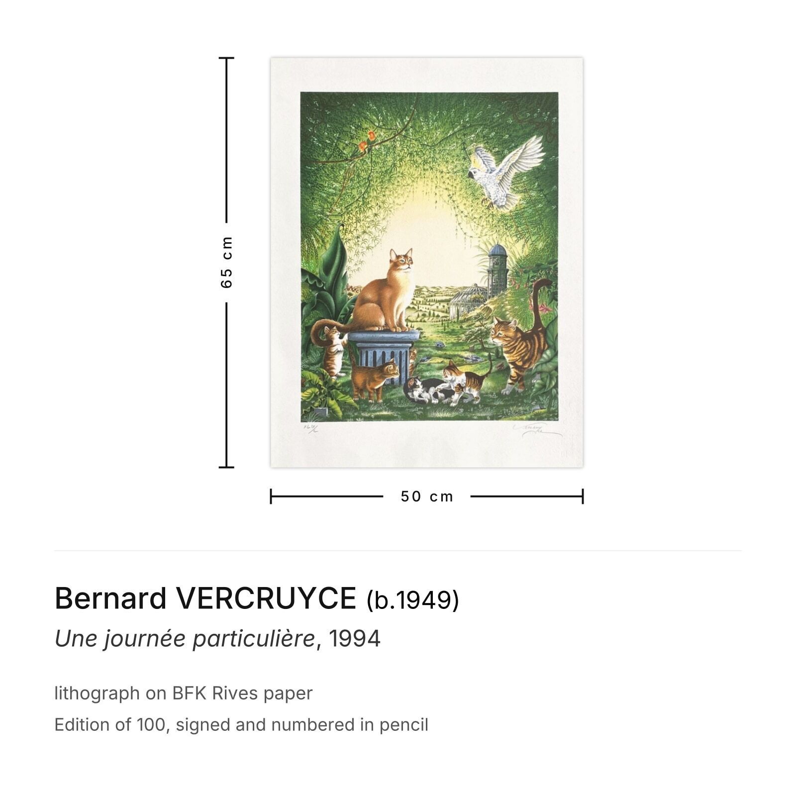 Bernard Vercruyce gesigneerde lithografie Une Journée Particulière 1994 photo furniture