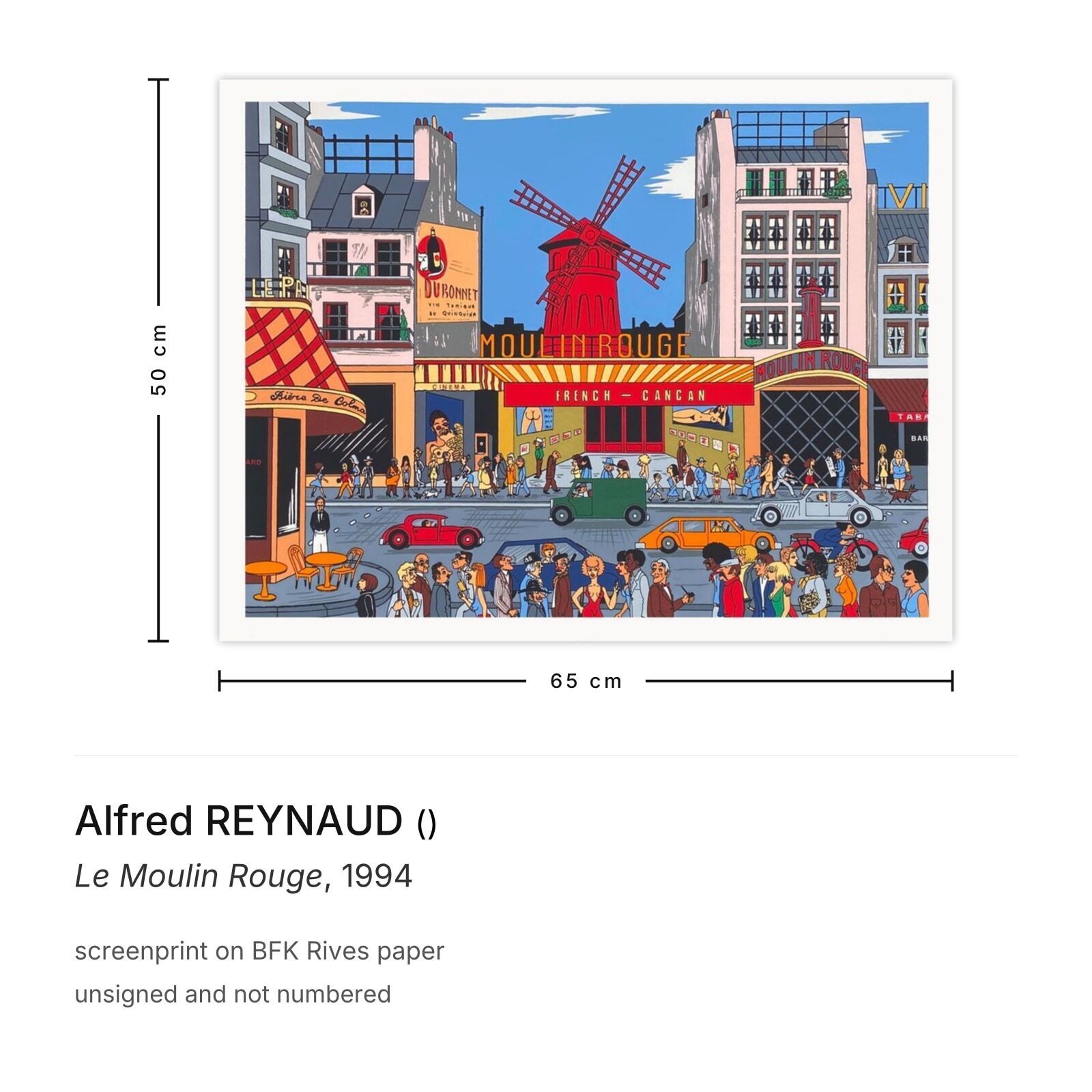 Alfred Reynaud Zeefdruk Le Moulin Rouge 1994 photo furniture