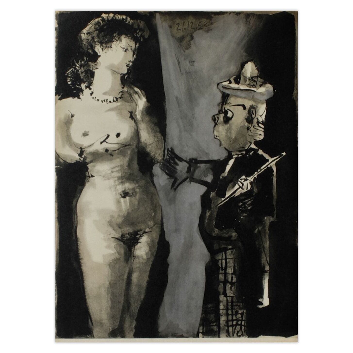 Pablo Picasso Lithografie Comédie Humaine Femme Et Peintre I 1954