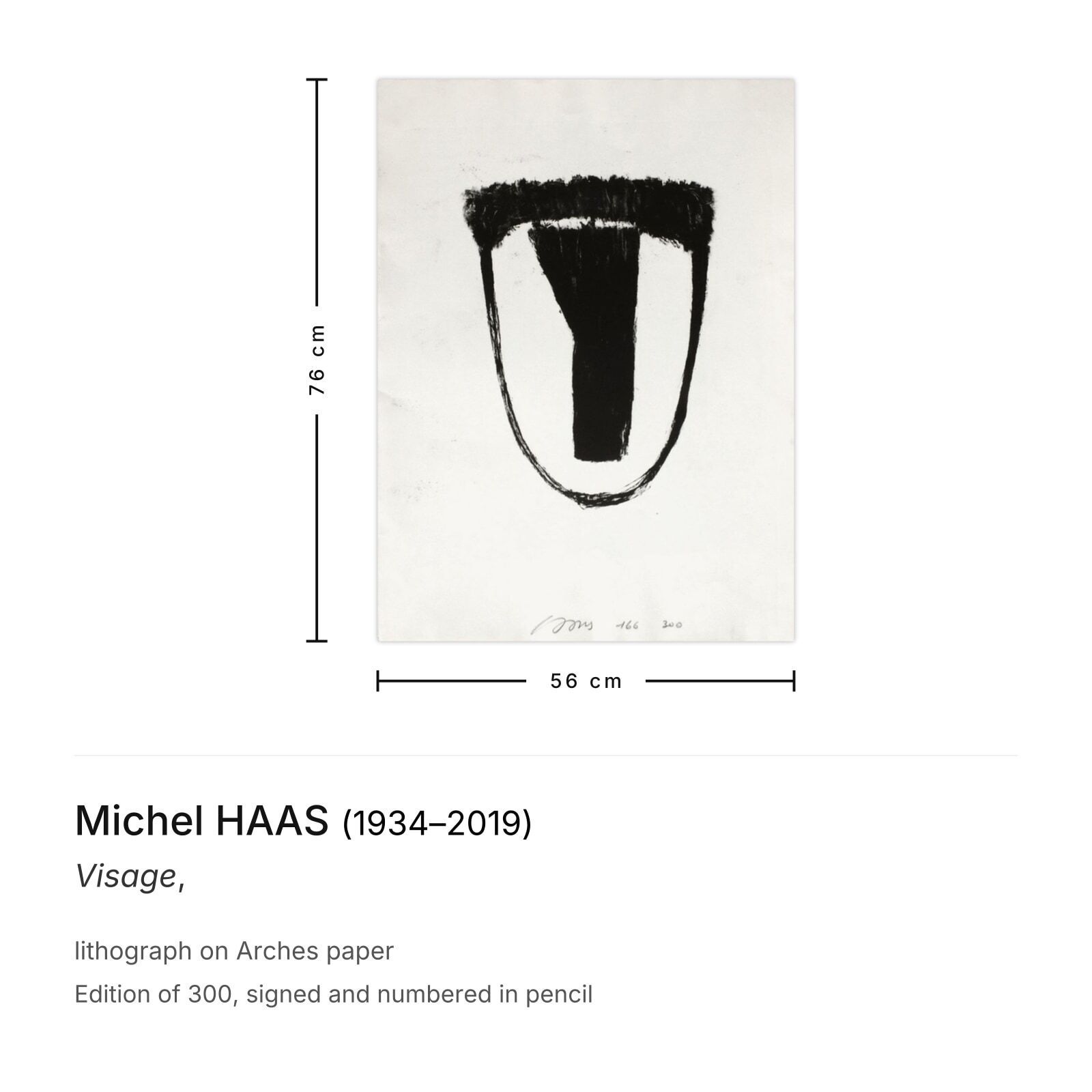 Michel Haas Signed Lithograph Visage photo furniture