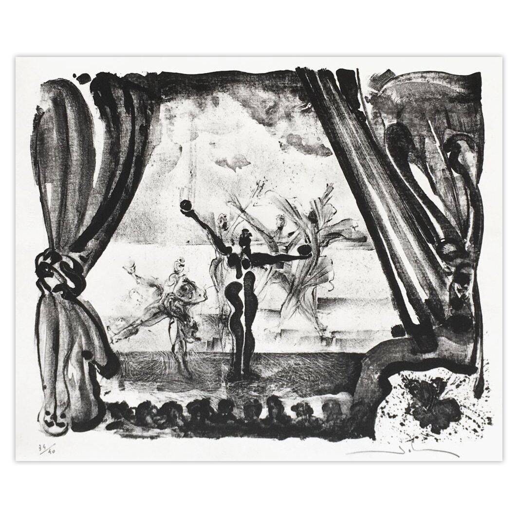 Bernard Jobin Gesigneerde Lithografie Mise En Scène 1995