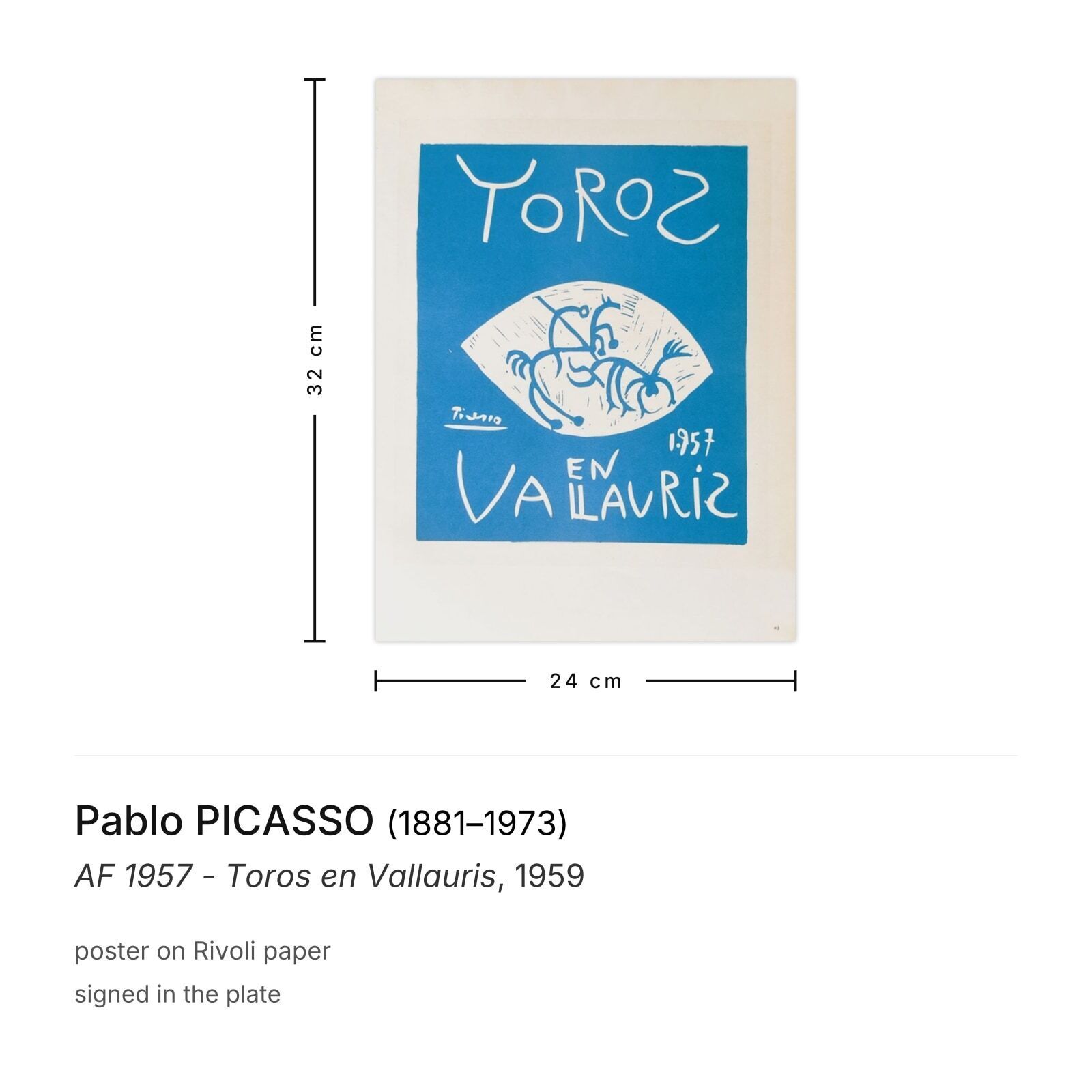 Pablo Picasso Poster Af 1957   Toros En Vallauris 1959 photo furniture