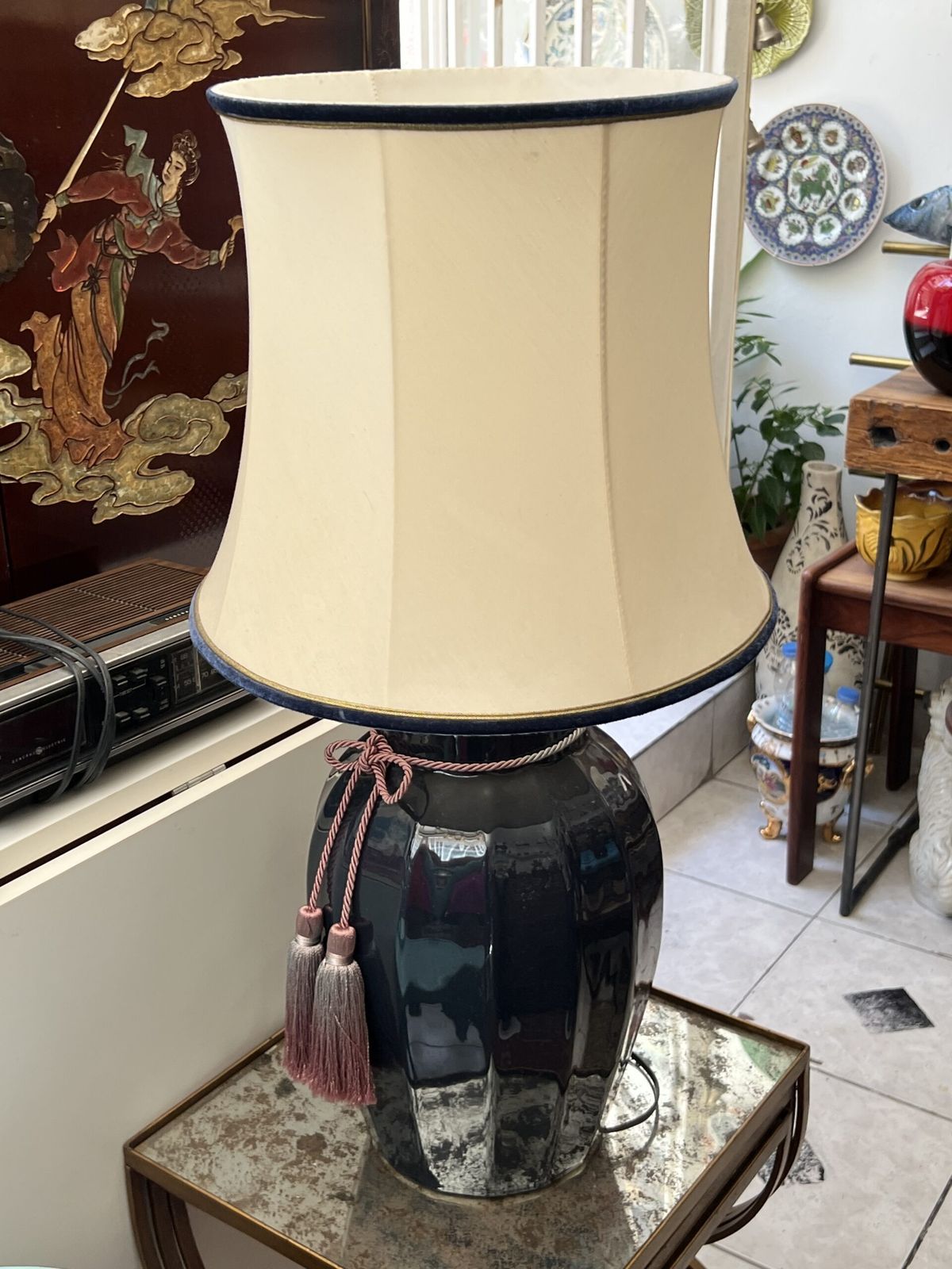 Midnight Blue Porcelain Table Lamp Contemporary Classic photo Lighting