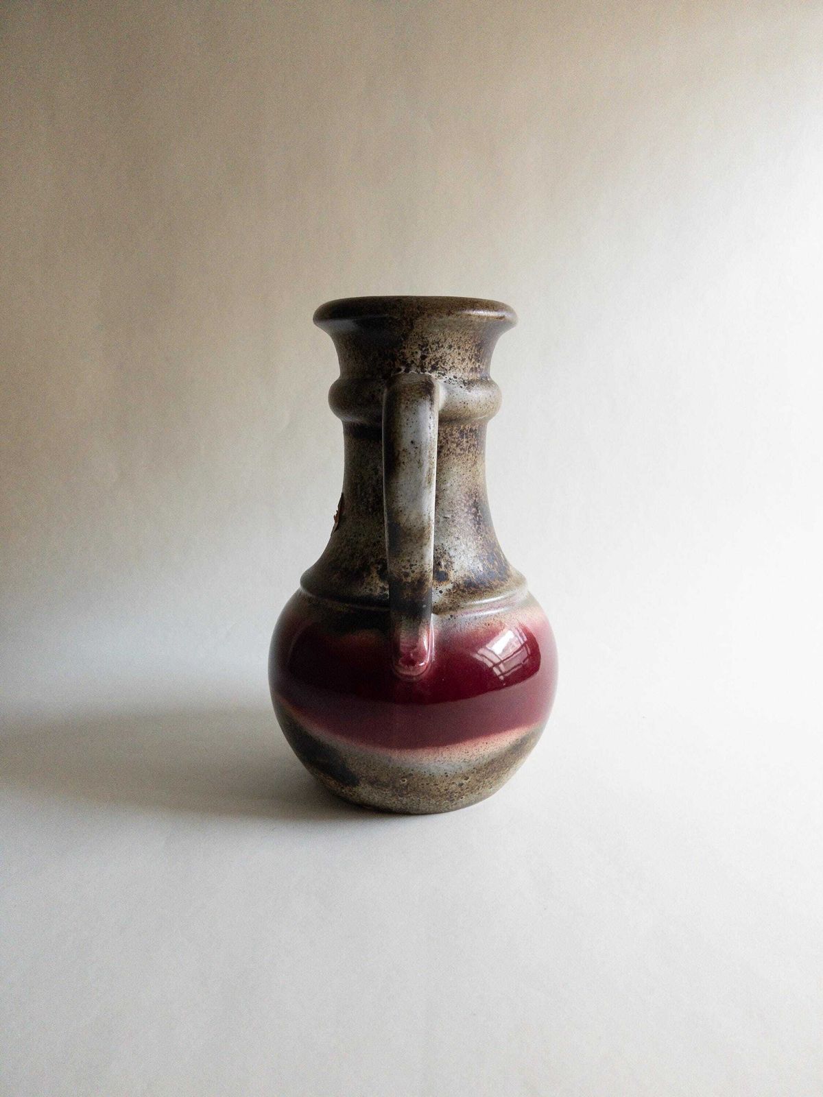 Scheurich West German Pottery vaas, grote rode keramiek, jaren 1970 decor photo vintage