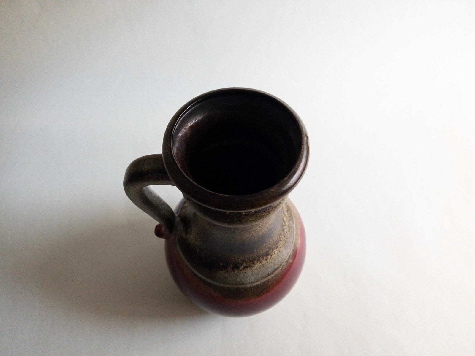 photo buy Scheurich West German Pottery vaas, grote rode keramiek, jaren 1970 decor