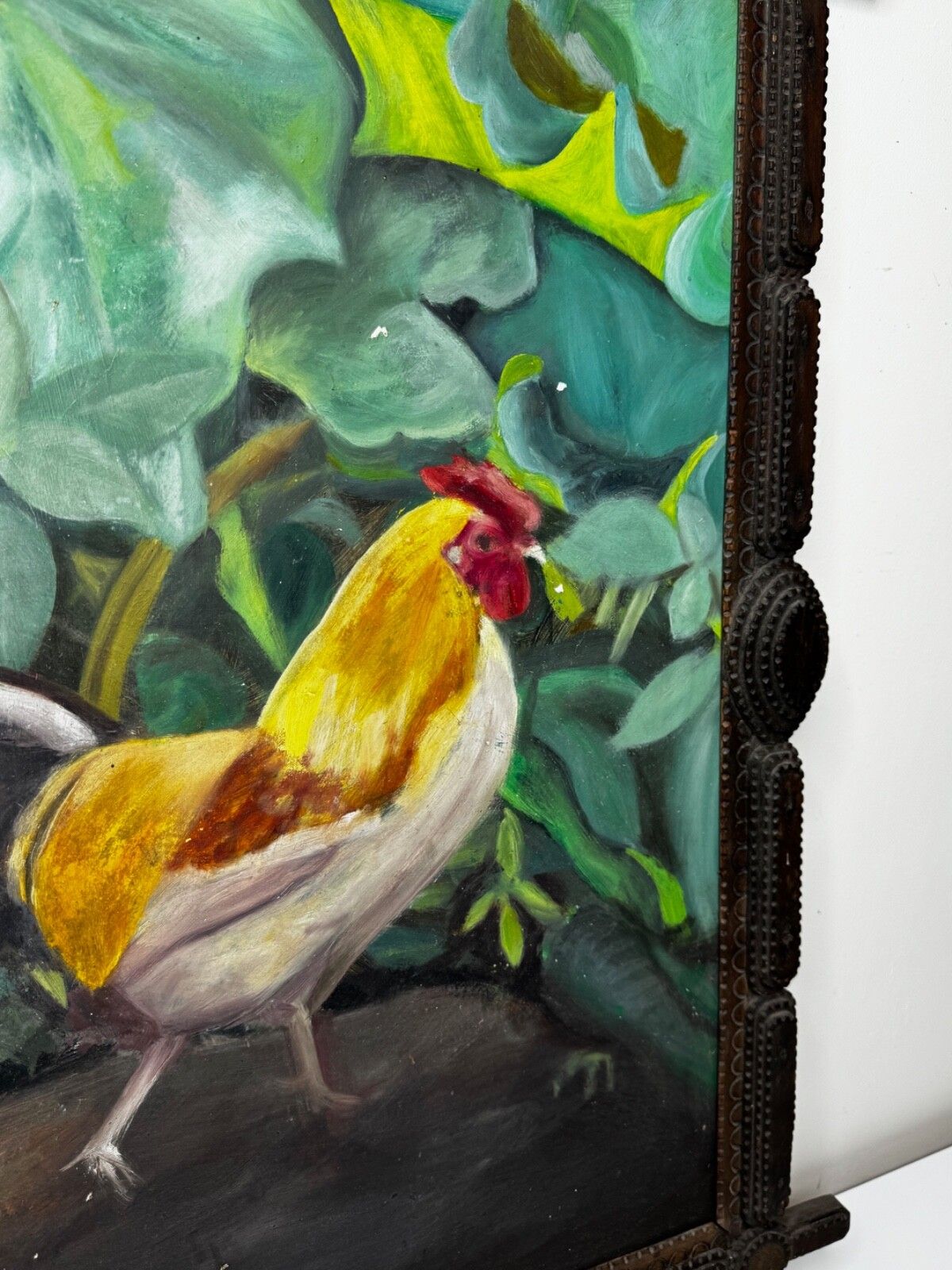 Begin 20e eeuw, Rubio the Empordanesa Rooster | Olieverfschilderij, volkskunst, ca. jaren 1930 photo Kunst