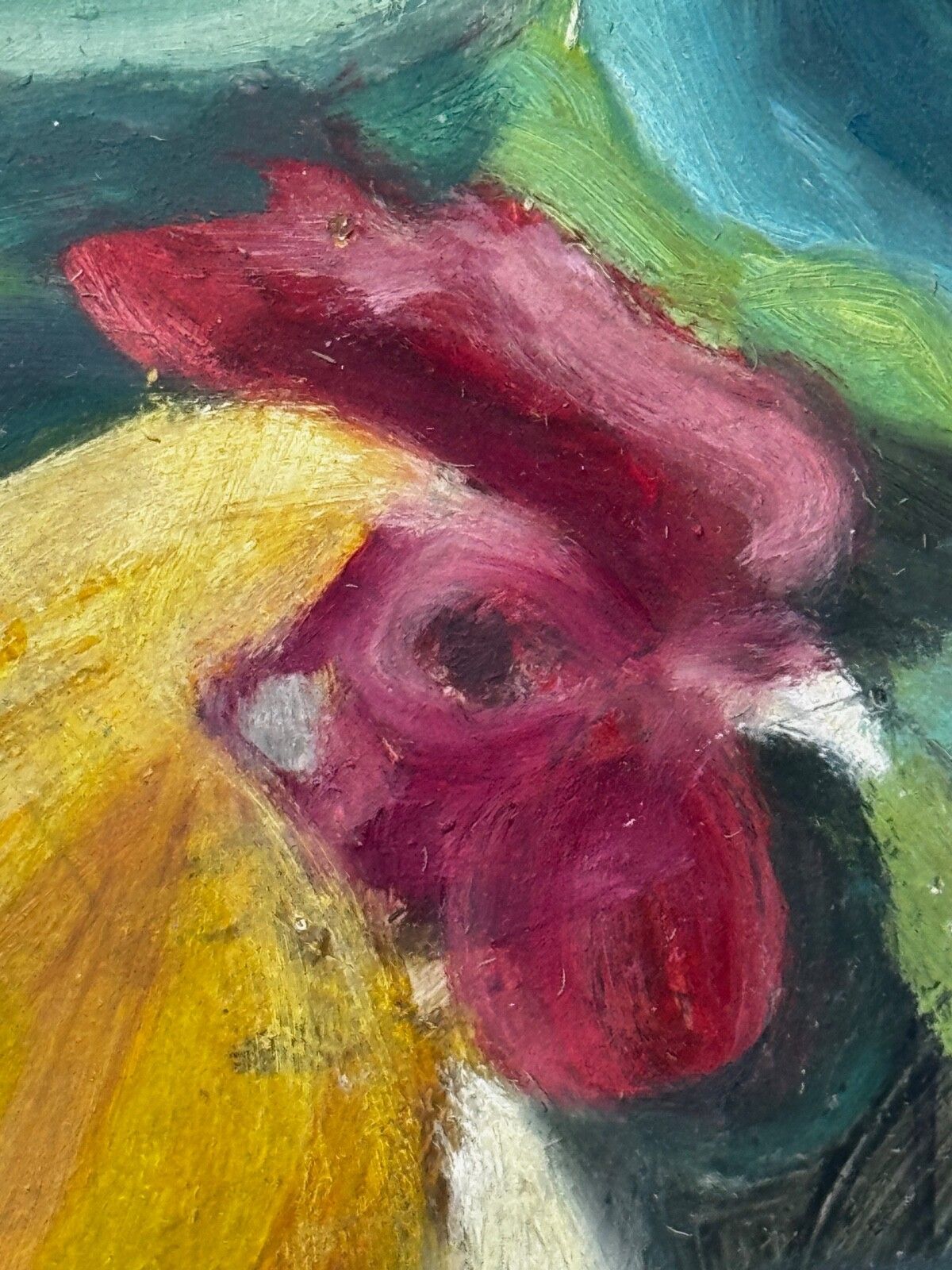 photo vinterior Begin 20e eeuw, Rubio the Empordanesa Rooster | Olieverfschilderij, volkskunst, ca. jaren 1930