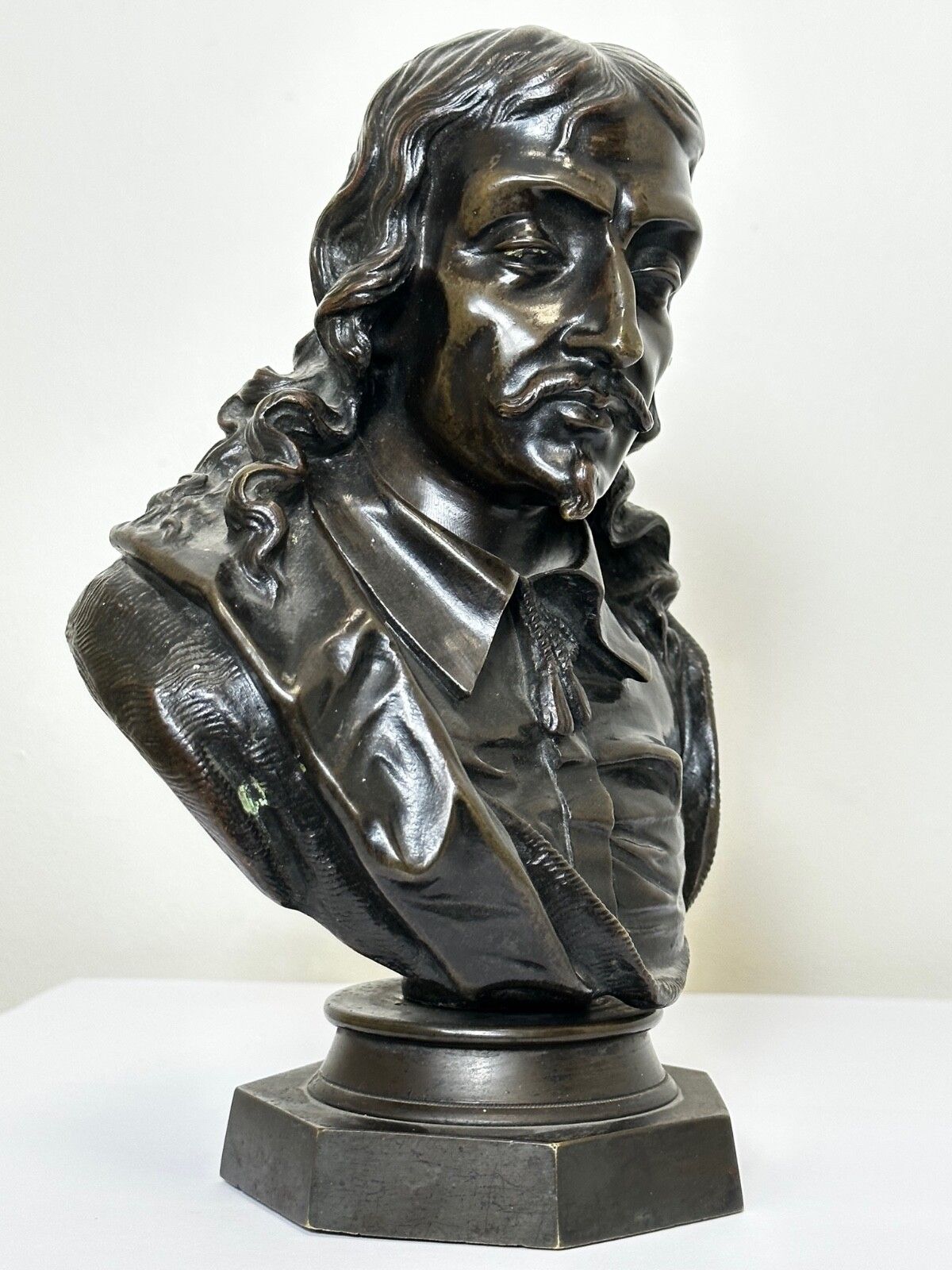 photo vintage 19e eeuw John Milton sculptuur gesigneerd Frans beeldhouwer Ernest Eugène Hiolle