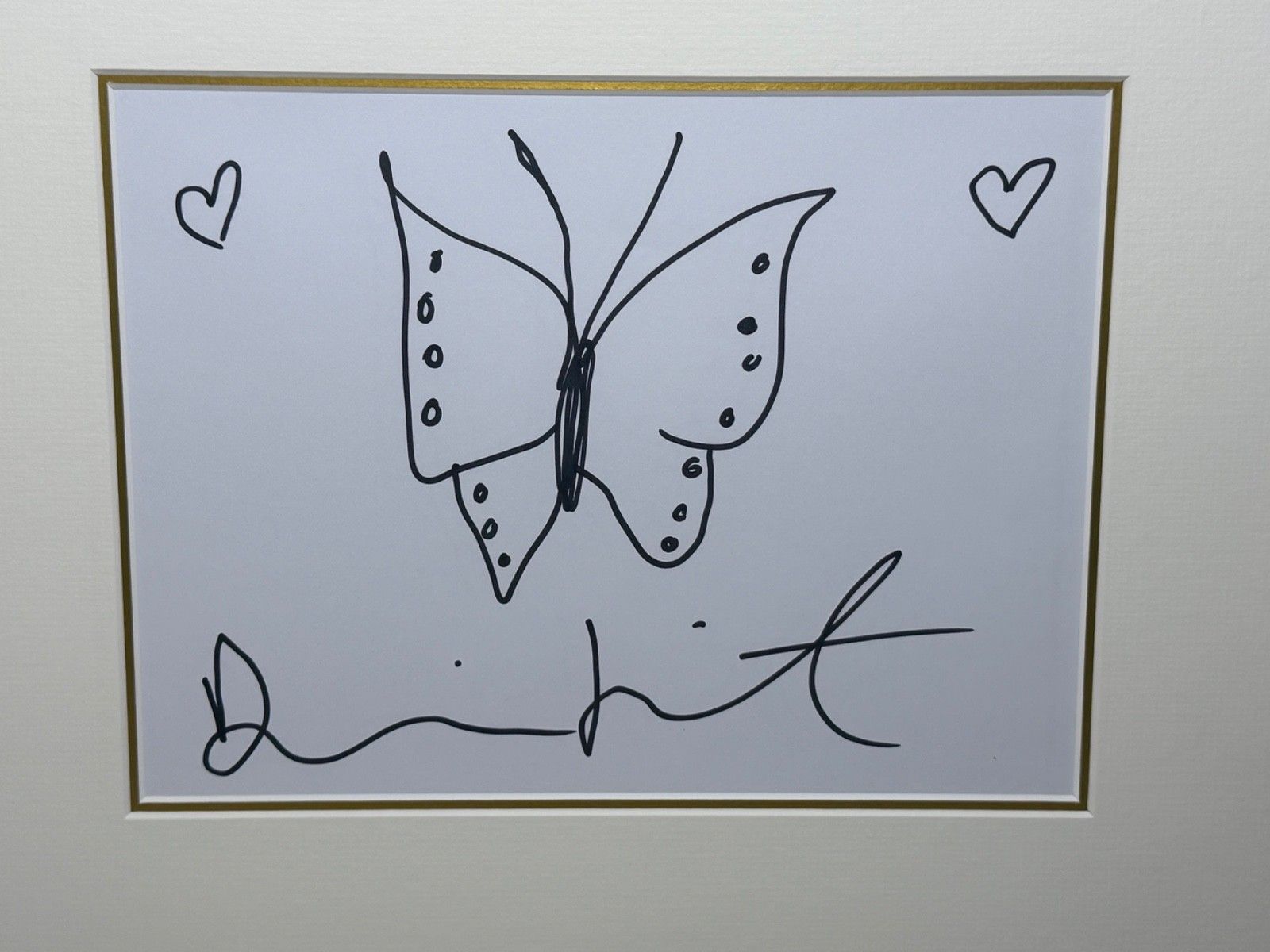 photo furniture Damien Hirst Butterfly With Hearts – Signed Original Ink Drawing On Paper