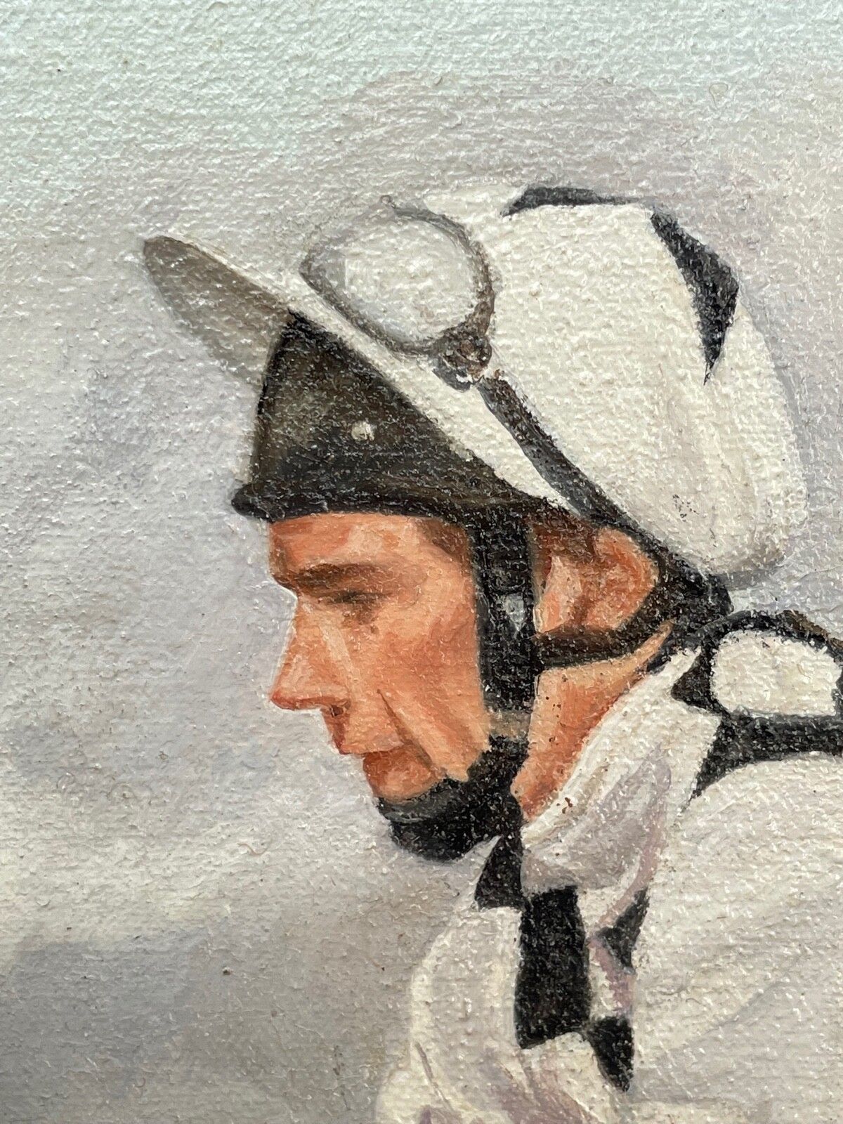 Rca Equestrian Olieverfschilderij Londolozi Paardenrennen Springend Over Hek Gesigneerd Door Sue Wingate photo vintage