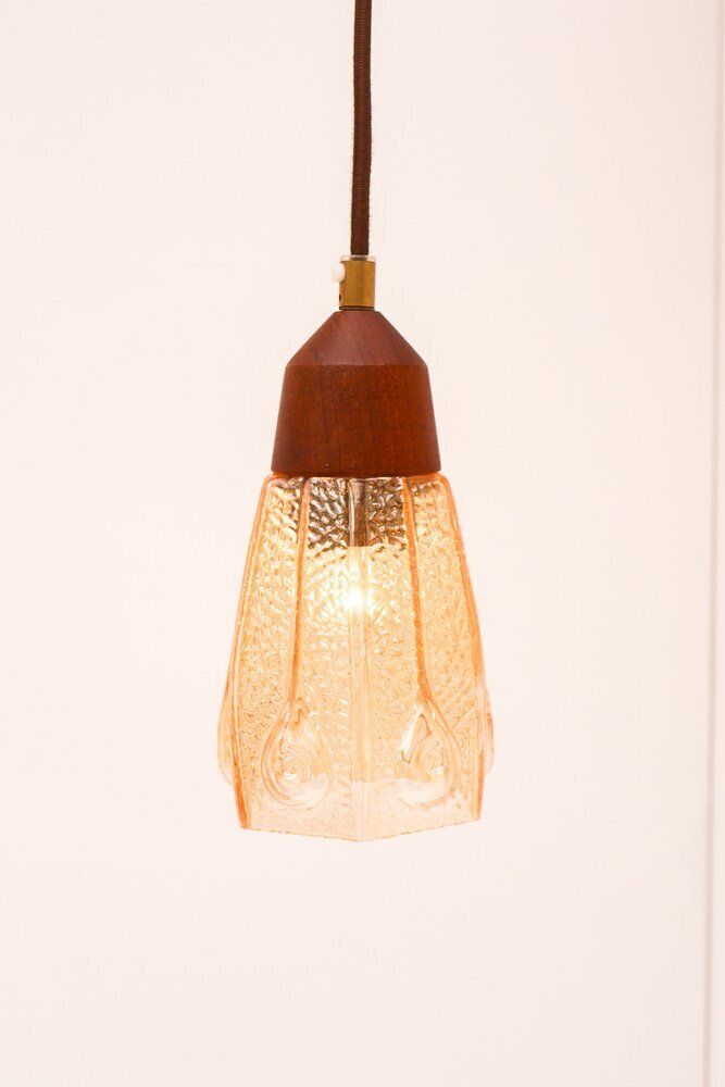 Hangende Glazen Lampen van Pukeberg, Zweden, ca. jaren 1960, Set van 2 photo vintage