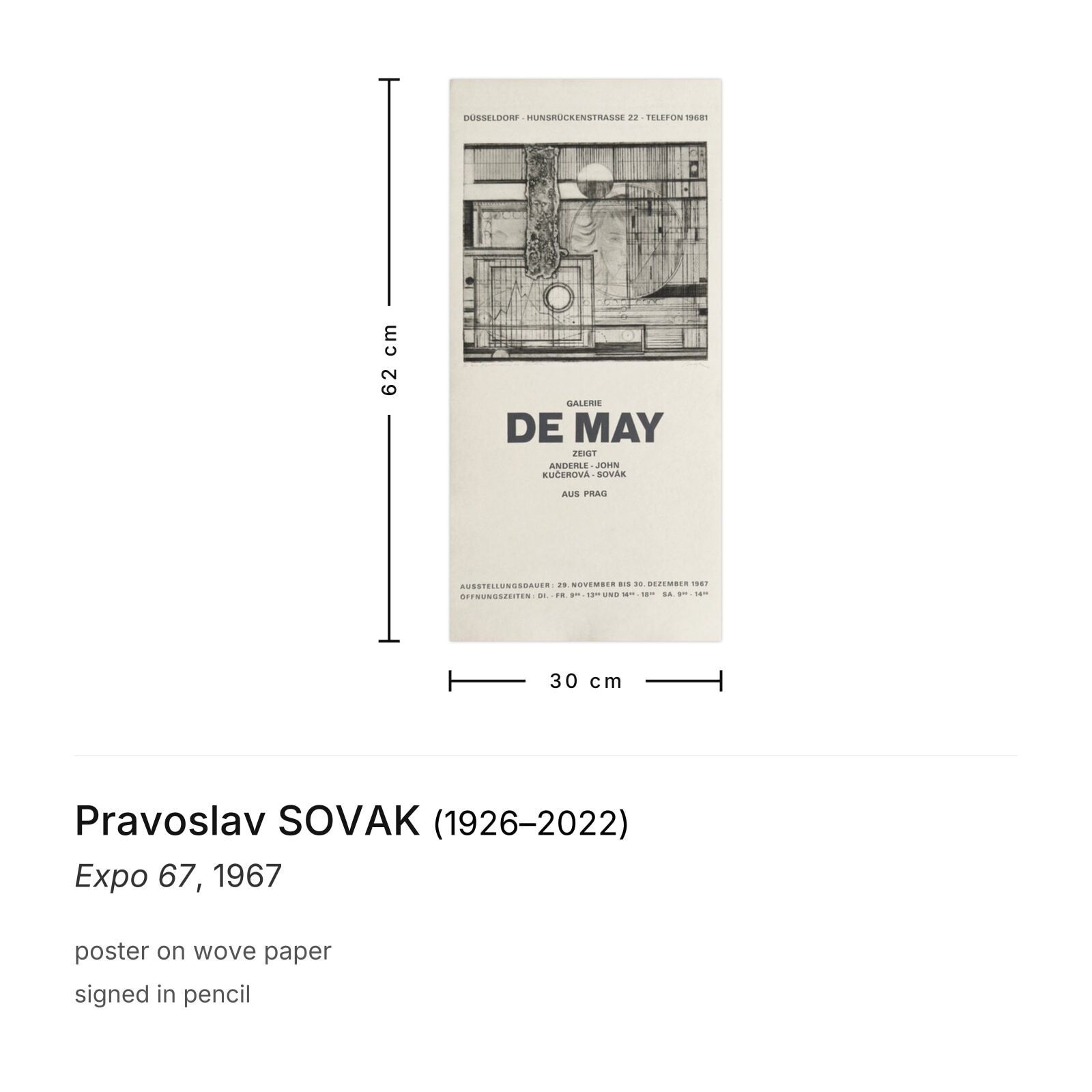 Pravoslav Sovak Gesigneerde Poster Expo 67 photo furniture