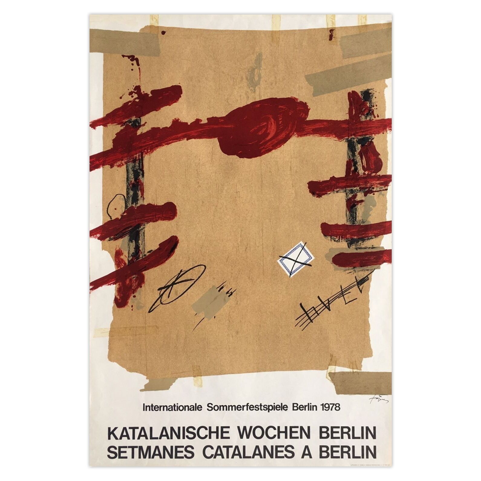 Antoni Tapies Poster Expo 78   Setmanes Catalanes A Berlin