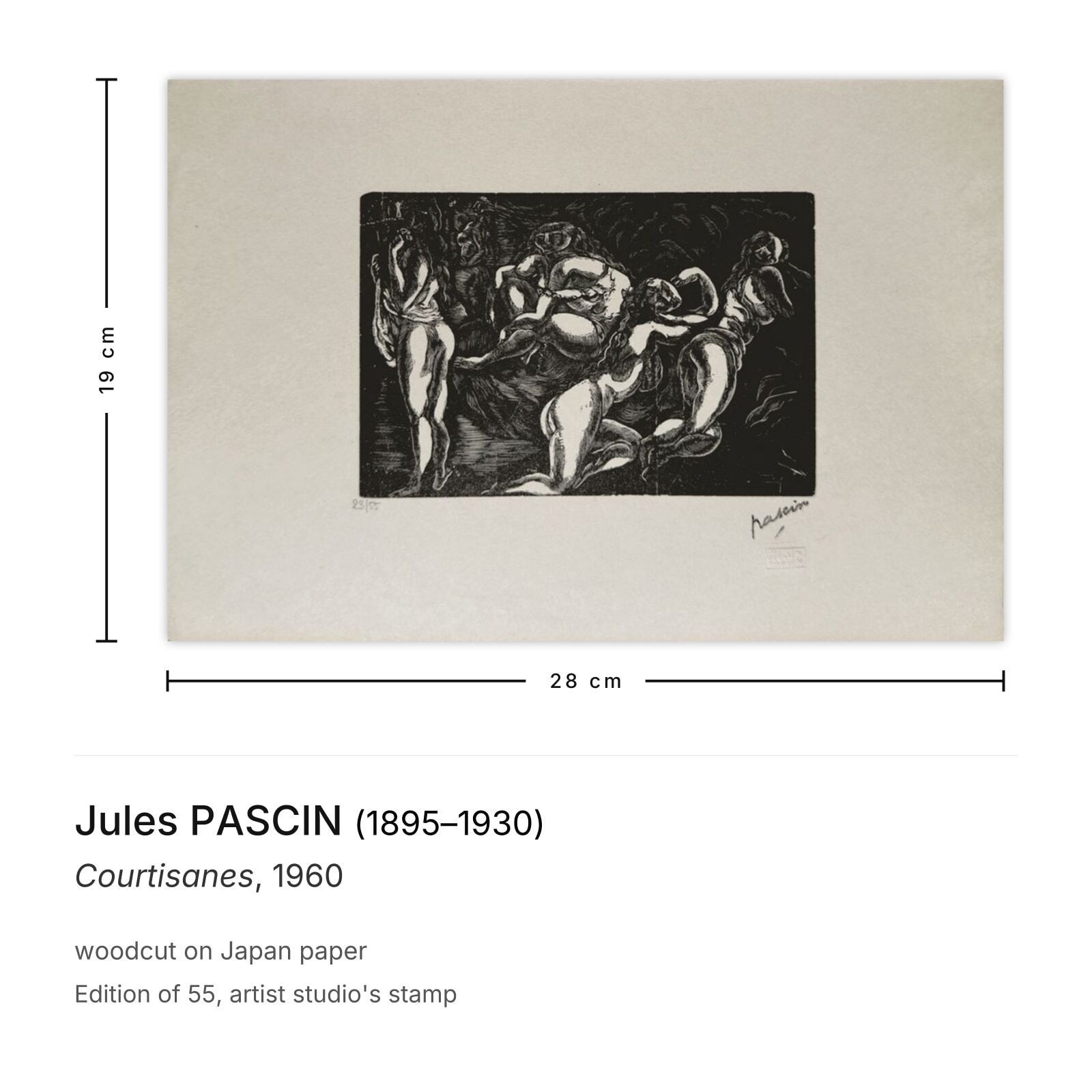 Jules Pascin Woodcut Courtisanes 1960 photo furniture