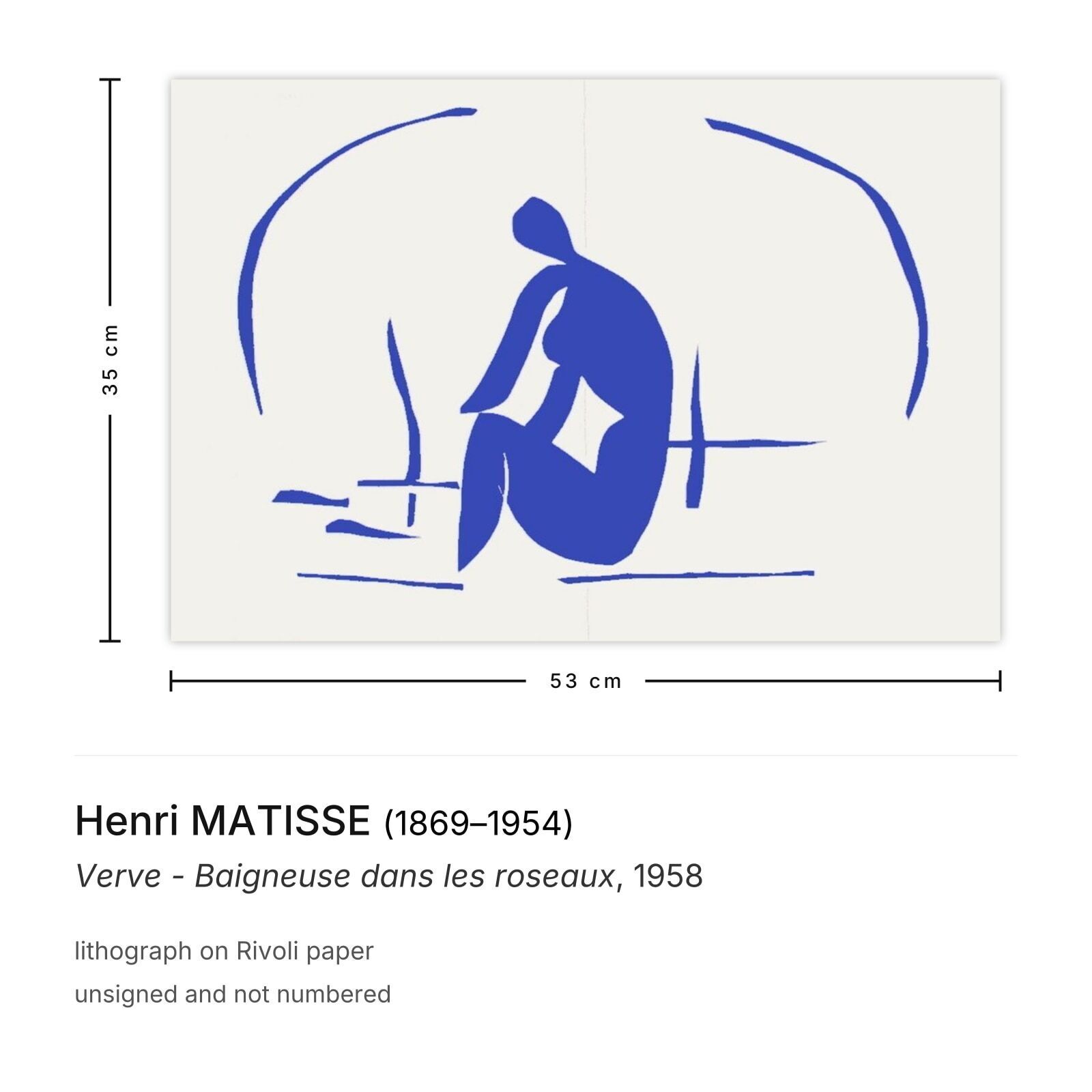 Henri Matisse Lithografie Verve Baigneuse Dans Les Roseaux 1958 photo furniture