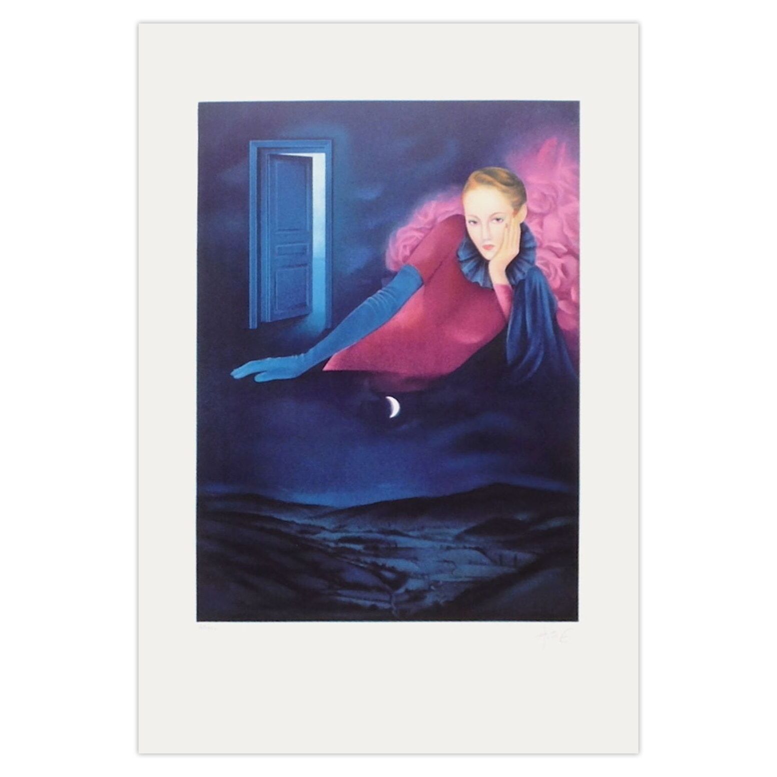 Jean Paul Avisse Gesigneerde Lithografie La Porte Des Songes 1980