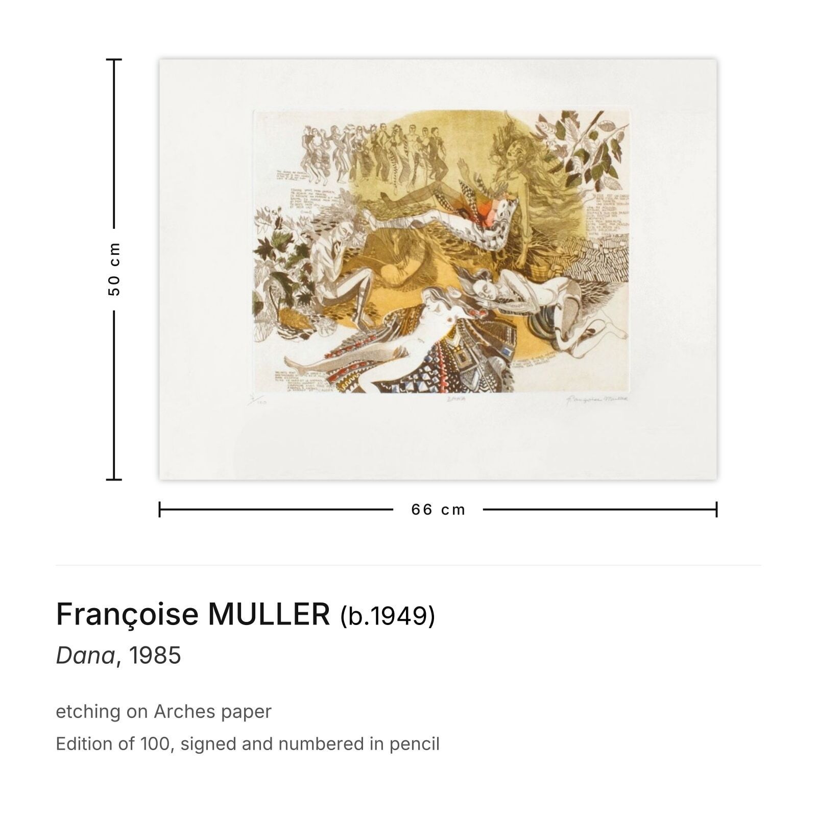 Françoise Muller Gesigneerde Ets Dana 1985 photo furniture