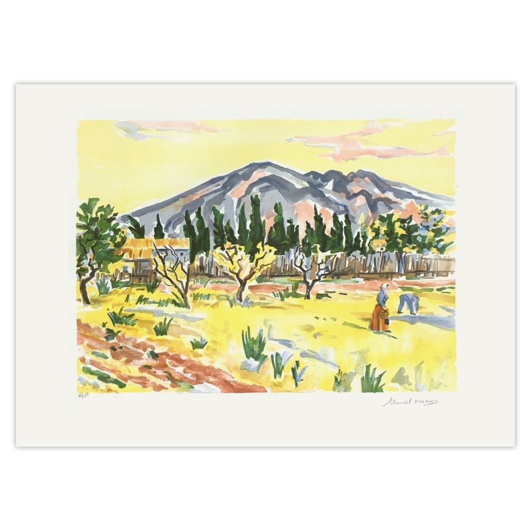 Manoël Pillard Signed Lithograph Paysage Des Alpilles 1975