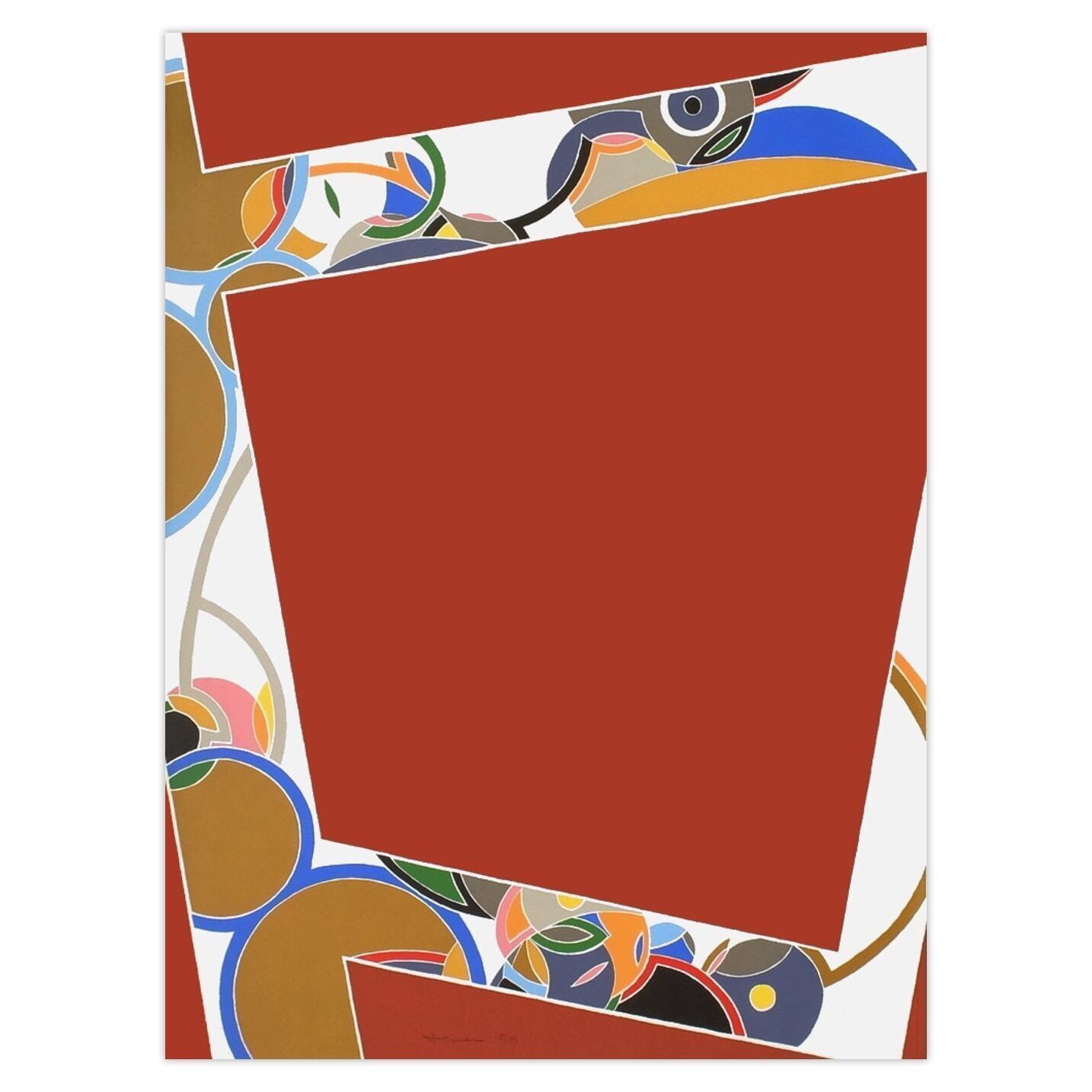 John Levee Gesigneerde Zeefdruk Composition Abstraite I 1975