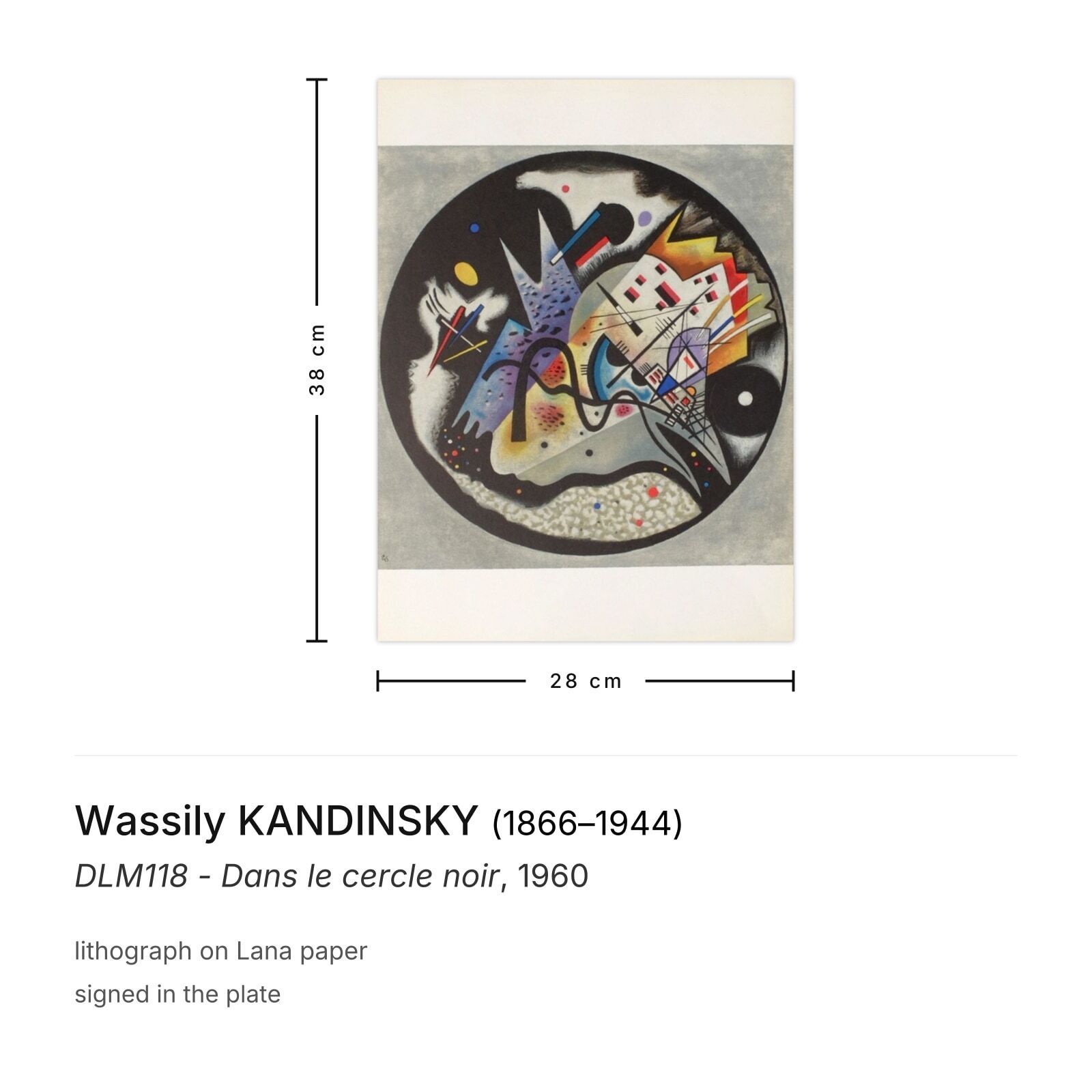 Wassily Kandinsky Lithografie Dlm118 Dans Le Cercle Noir 1960 photo furniture