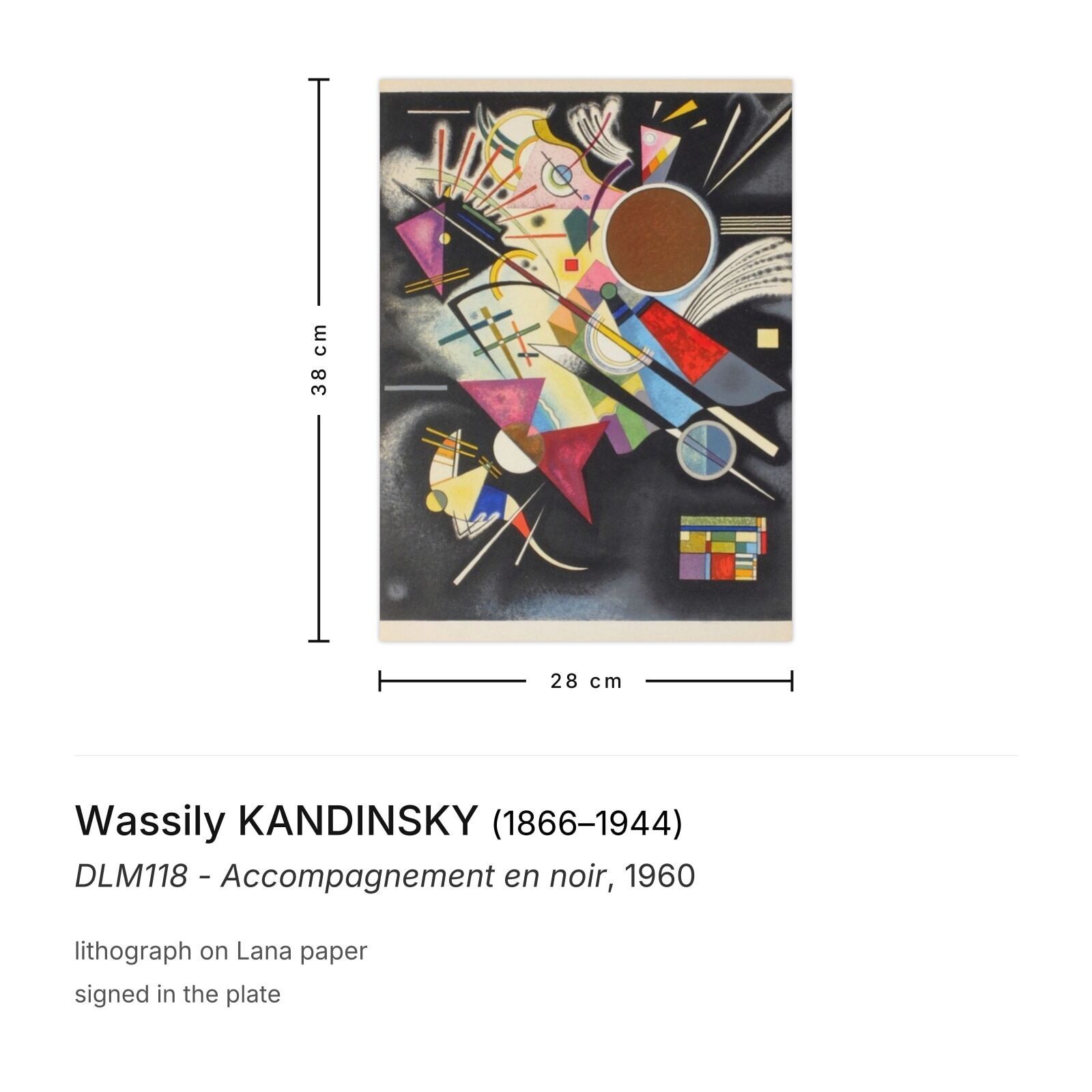 Wassily Kandinsky Lithografie Dlm118 Accompagnement En Noir 1960 photo furniture