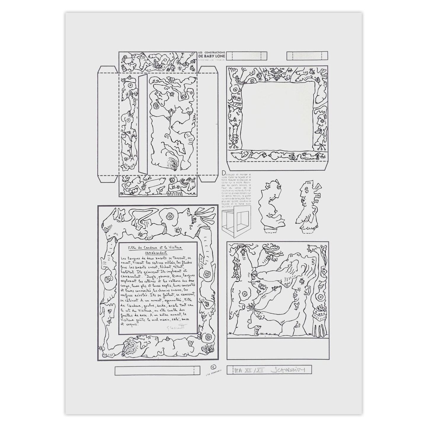 Jean Marc Scanreigh Signed Screenprint Fille De Candeur Et Le Visiteur Sarabent   Texte De Gilbert