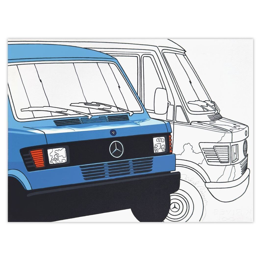 Michel Raimon Signed Screenprint Mercedes Trucks III 1980