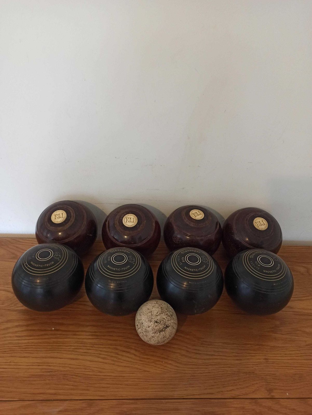 Sets Of Rink Bowls. Vintage. One Slazenger Set Including Jack. photo furniture