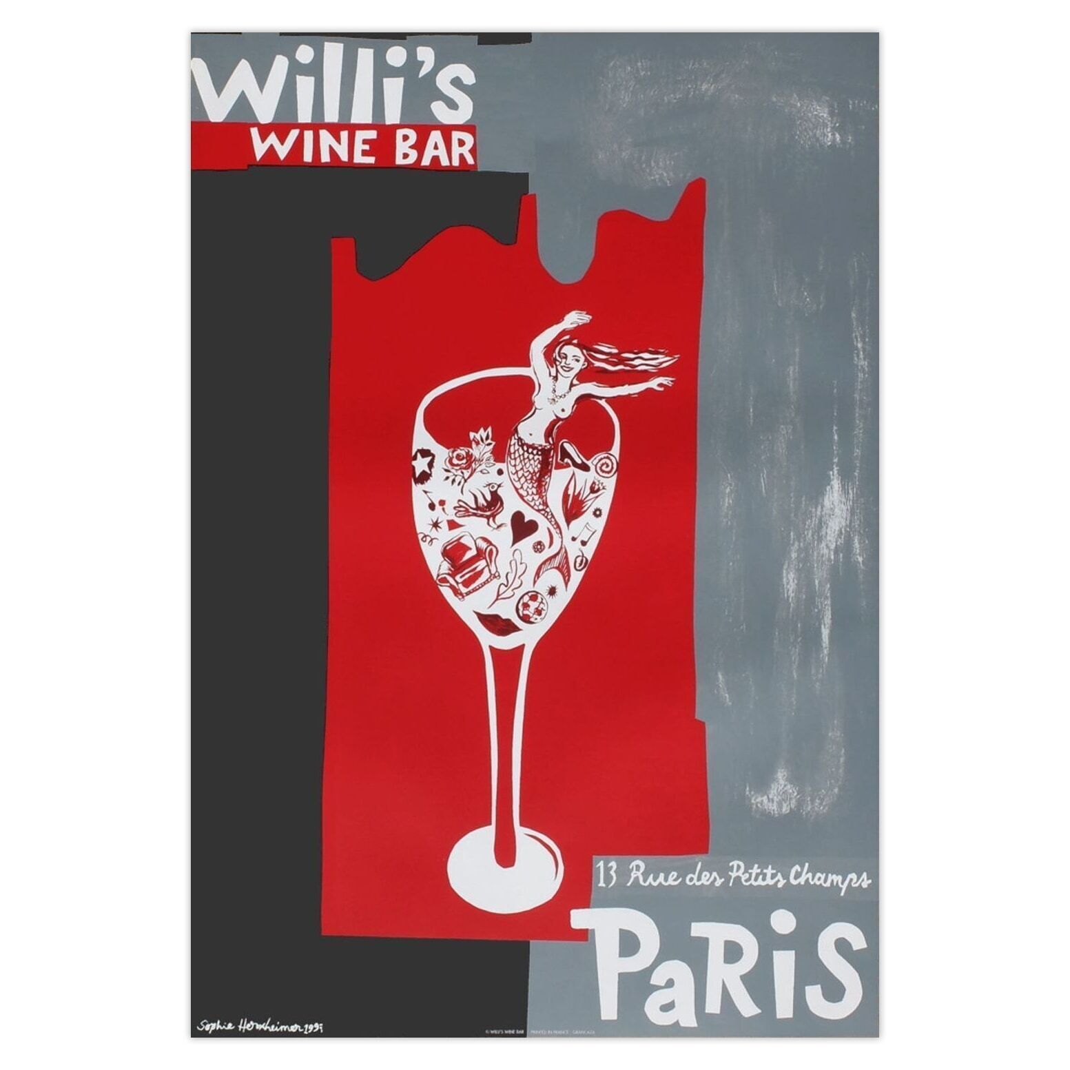 Willi's Wine Bar Poster 1997   Herxheimer Sophie