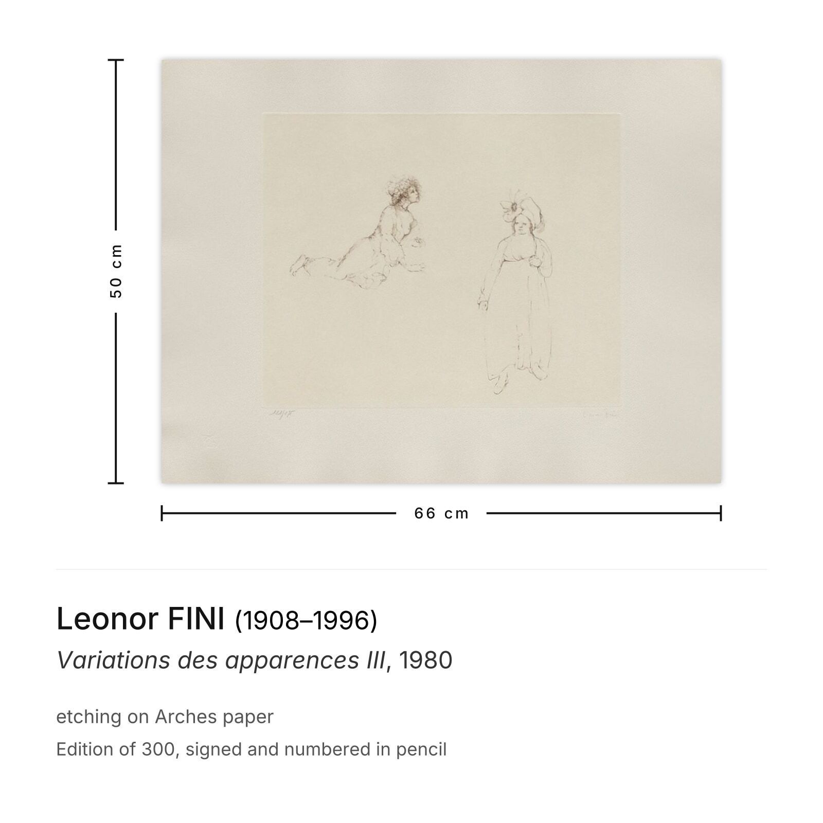 Leonor Fini Signed Etching Variations Des Apparences III 1980 photo furniture