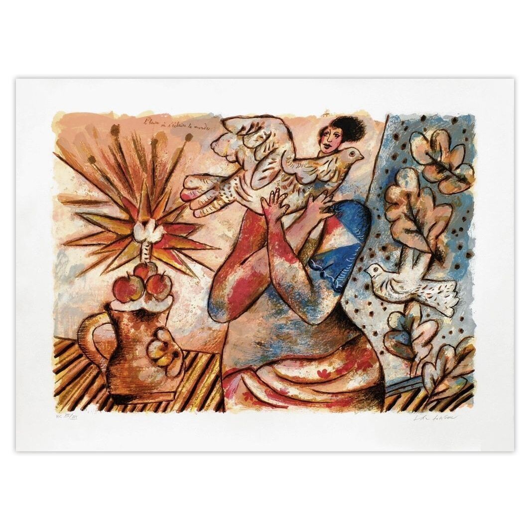 Théo Tobiasse Signed Lithograph Un Chant D'exil Et De Lumière : L'heure Où S'éclaire Le Monde 1999