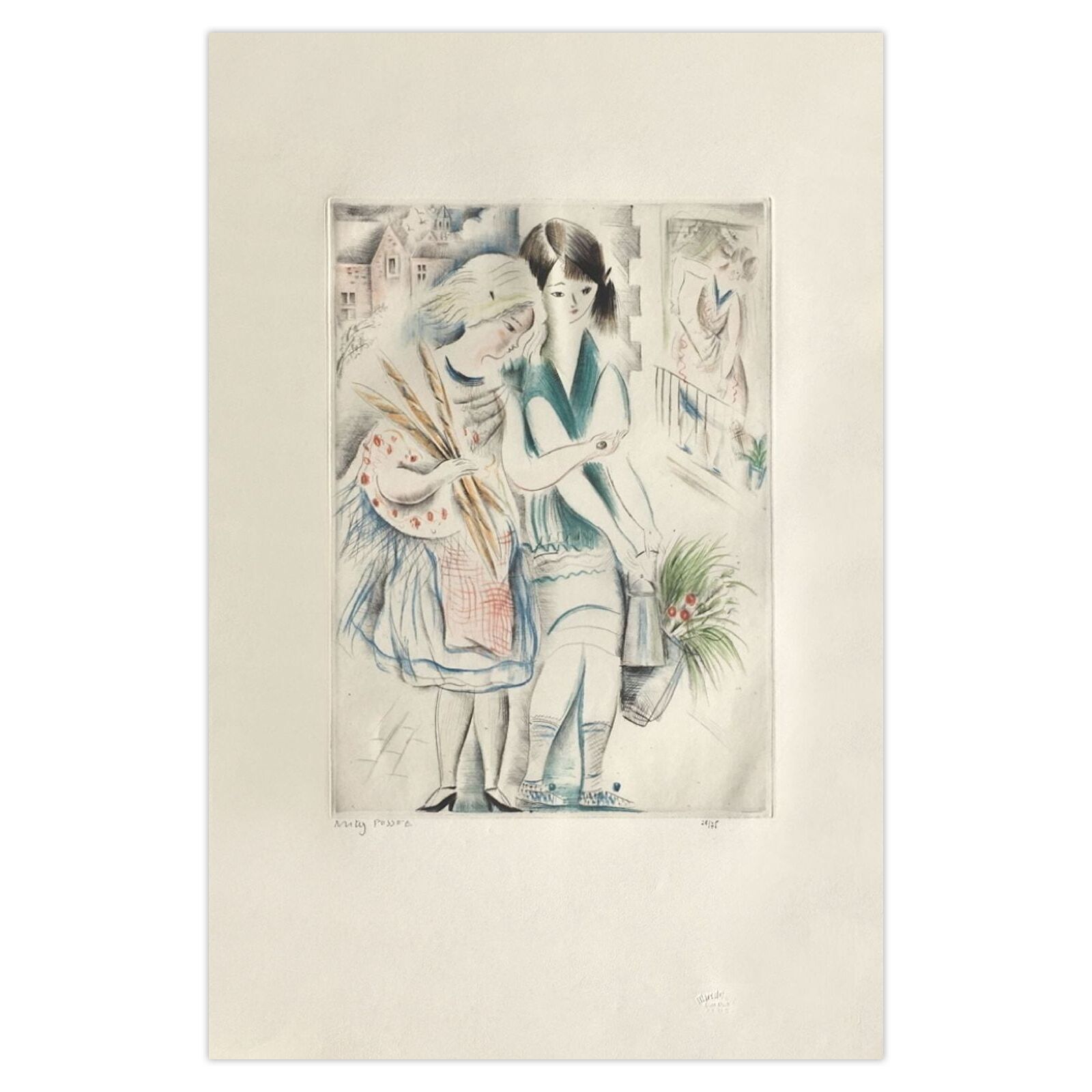 Mily Possoz Gesigneerde Ets Les Jeunes Ménagères 1930