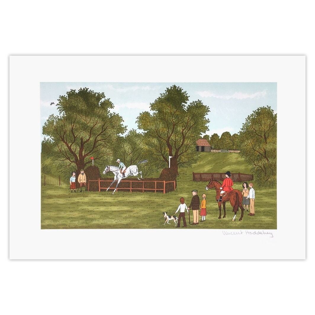Vincent Haddelsey Signed Lithograph Des Chevaux Et Des Hommes : Le Concours Complet 1985