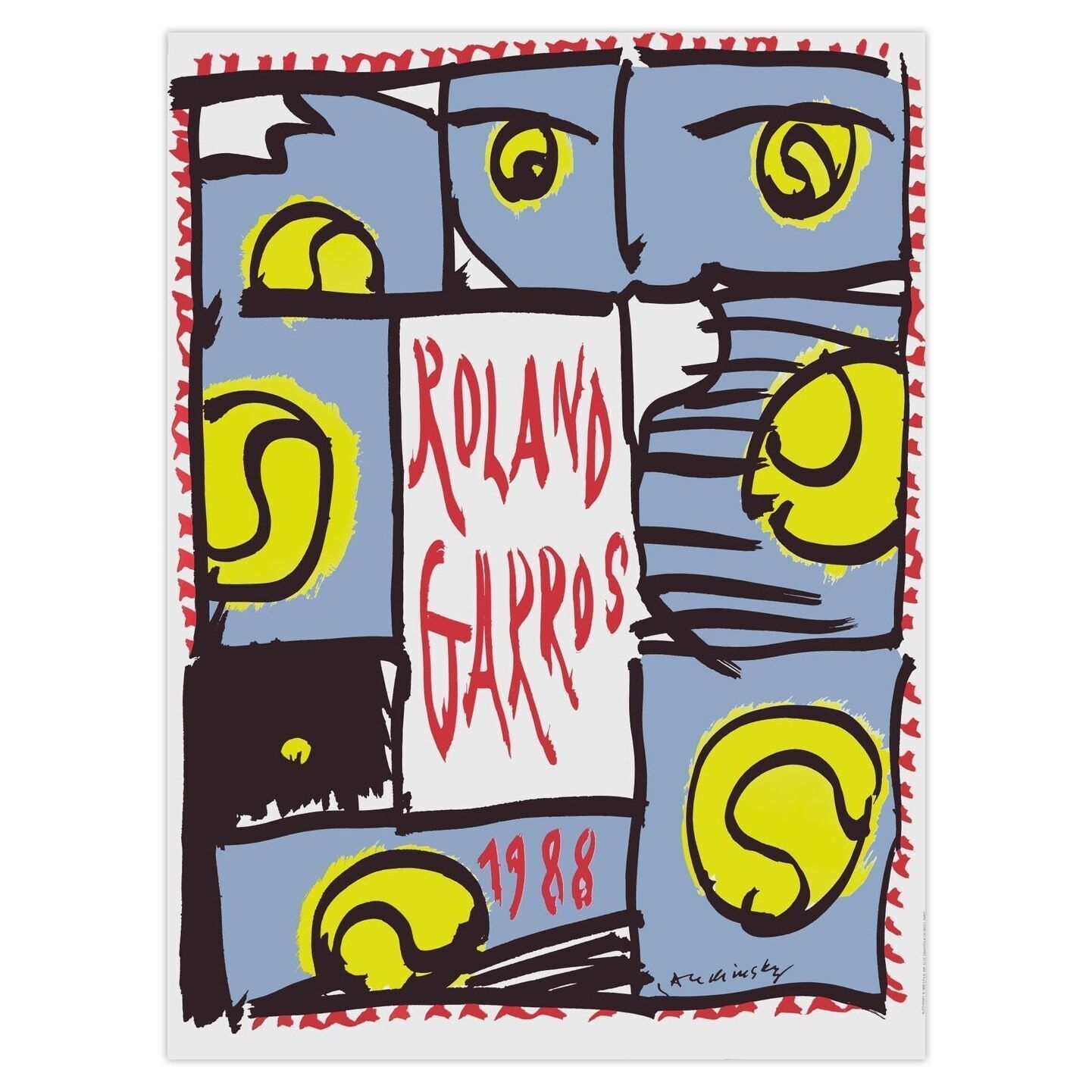 Affiches Officielles Roland Garros Poster 1988   Pierre Alechinsky