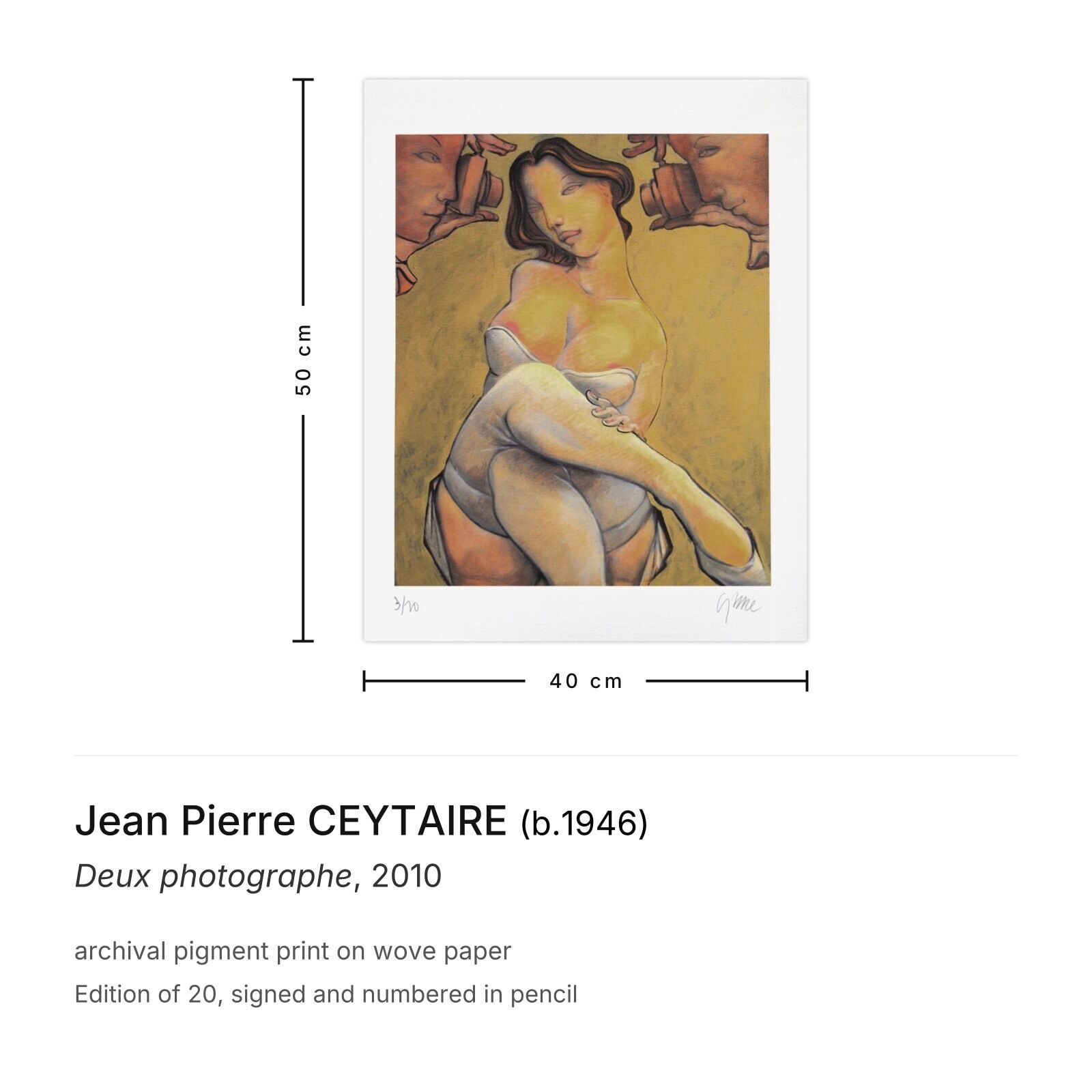 Jean Pierre Ceytaire Signed Archival Pigment Print Deux Photographe 2010 photo furniture