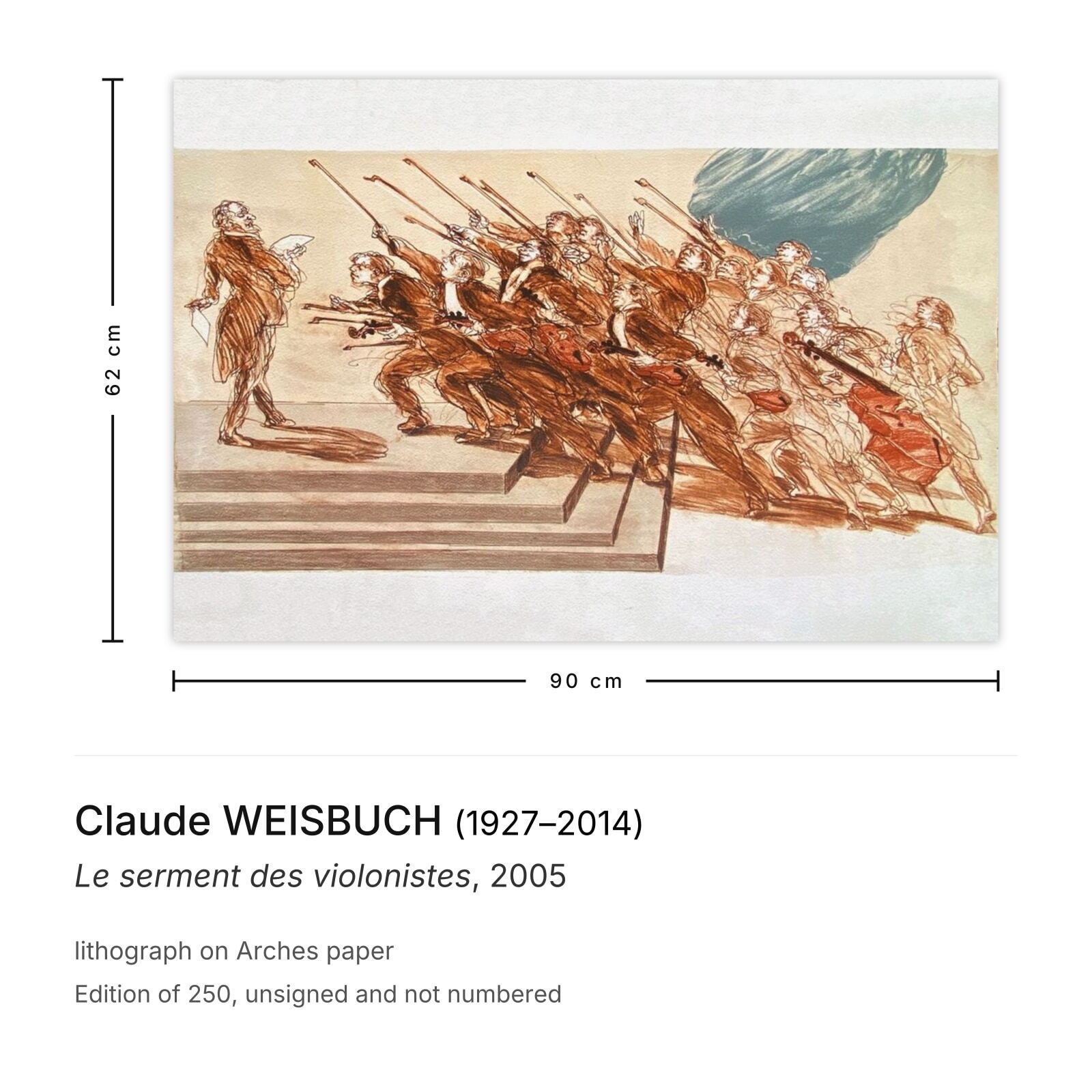 Claude Weisbuch Lithografie Le Serment Des Violonistes 2005 photo furniture