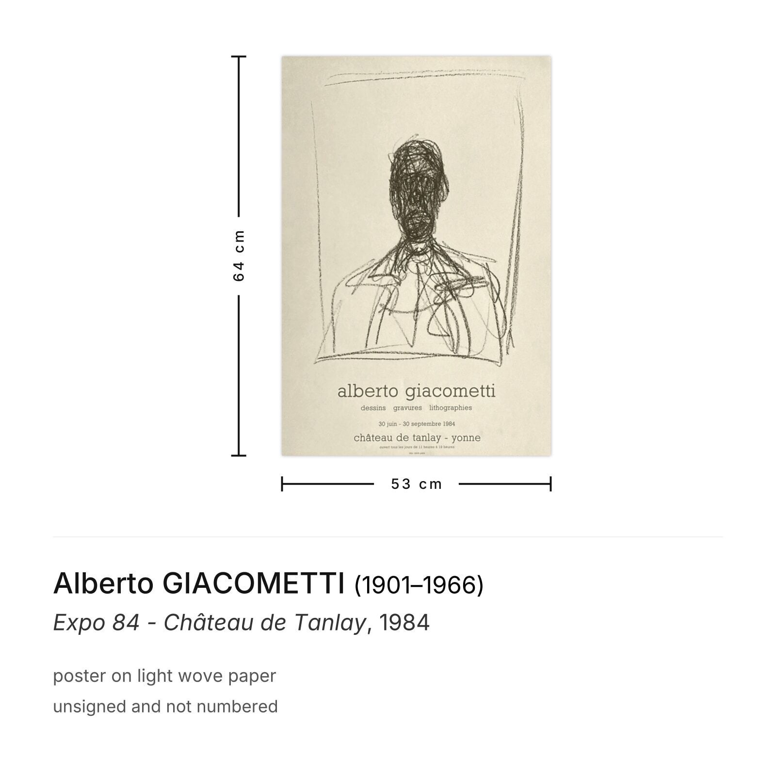 Alberto Giacometti Poster Expo 84   Château De Tanlay photo furniture