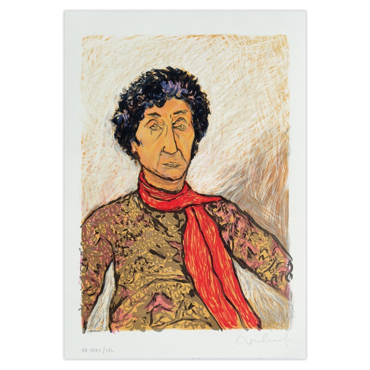Marcel Mouloudji Gesigneerde Lithografie Autoportrait 1992