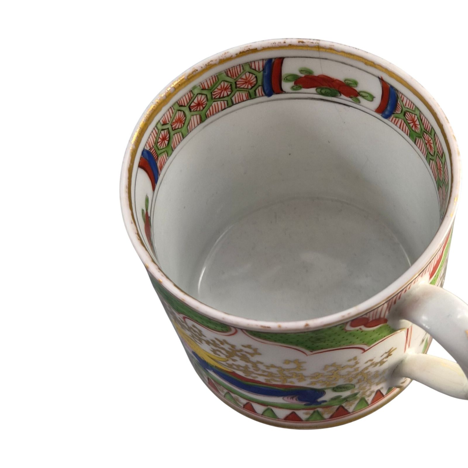 photo for sale Worcester Dragon In Compartments Coffee Cup And Saucer, C.1820
