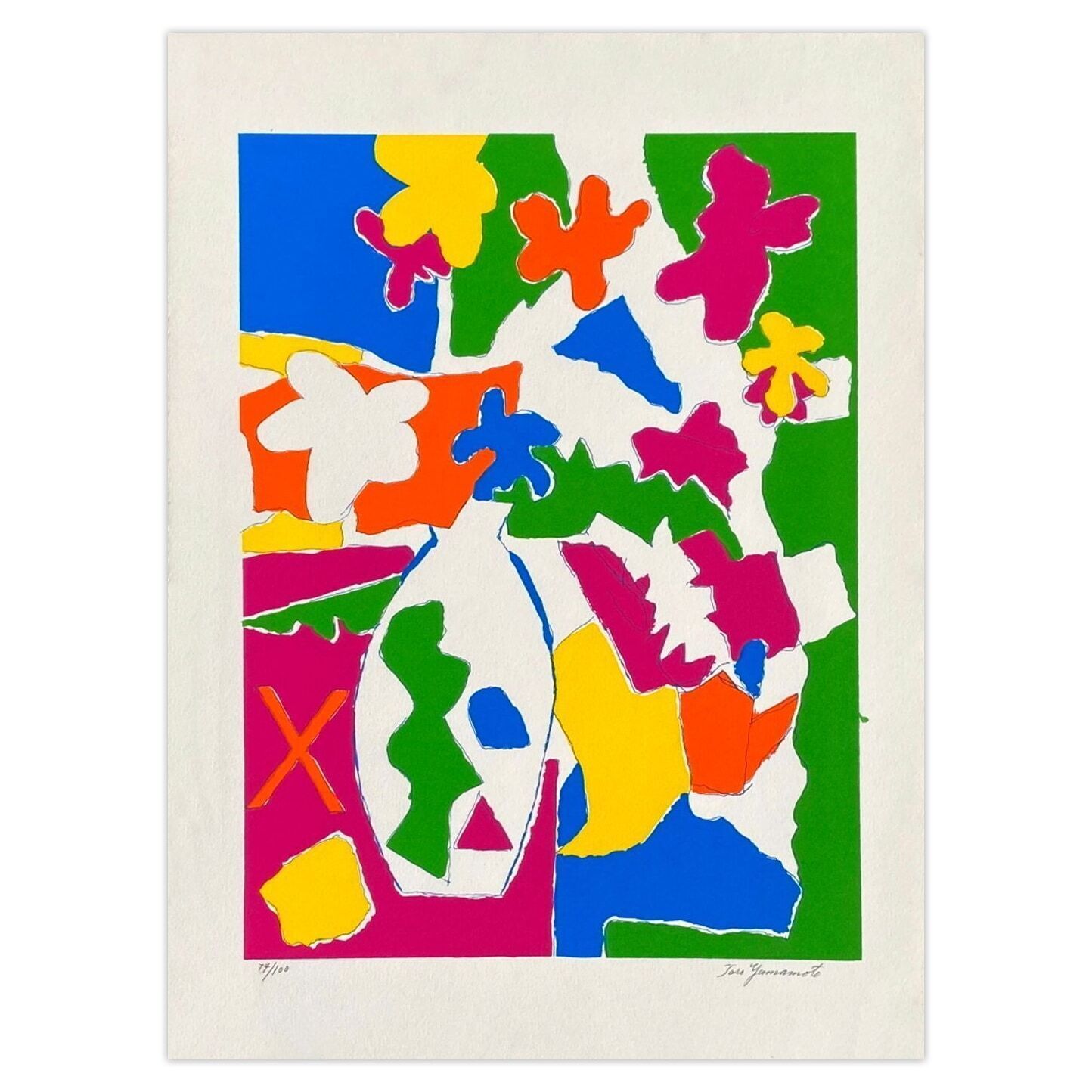 Taro Yamamoto Gesigneerde Lithografie Hommage To Matisse I