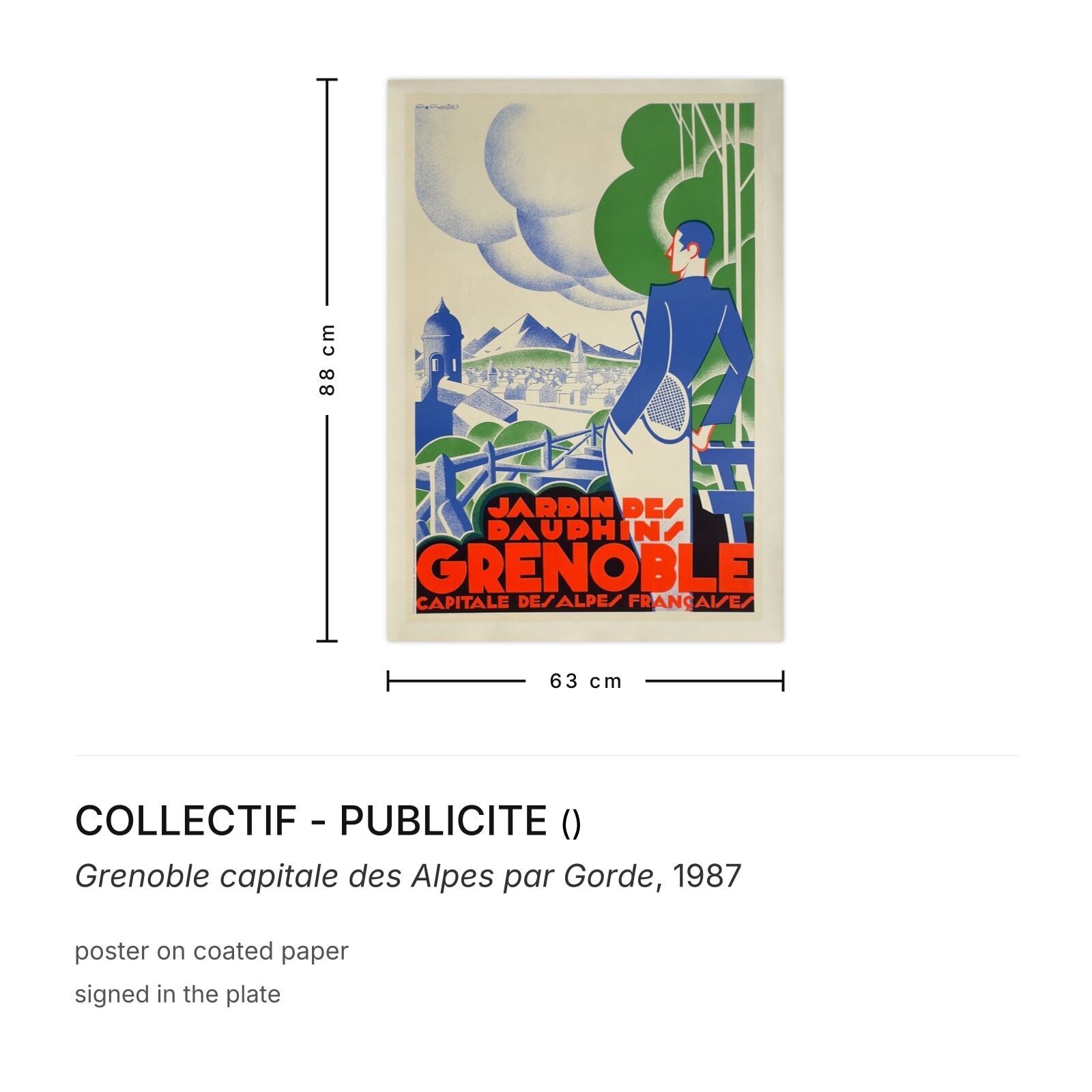 Collectif   Publicite Poster Grenoble Capitale Des Alpes Par Gorde 1987 photo furniture